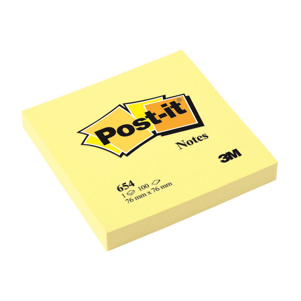 Notisar Post-it 654 gul 76x76mm 10110012_1