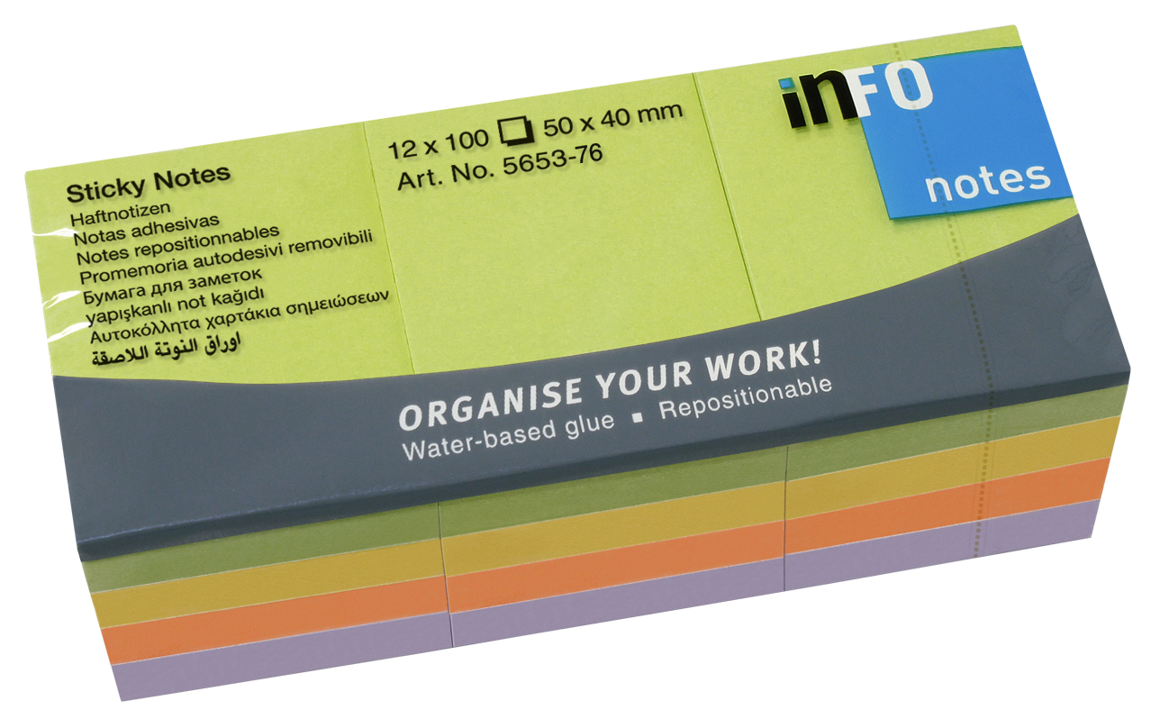 Notisar Info notes Spring Line 100 blad 12/fp 50x40mm 10110260_2