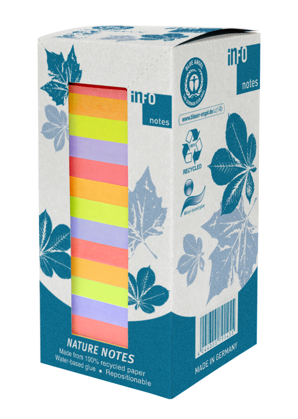 Notisar Info Notes 100% Rec 100 blad 4 färger 75x75mm 10110300