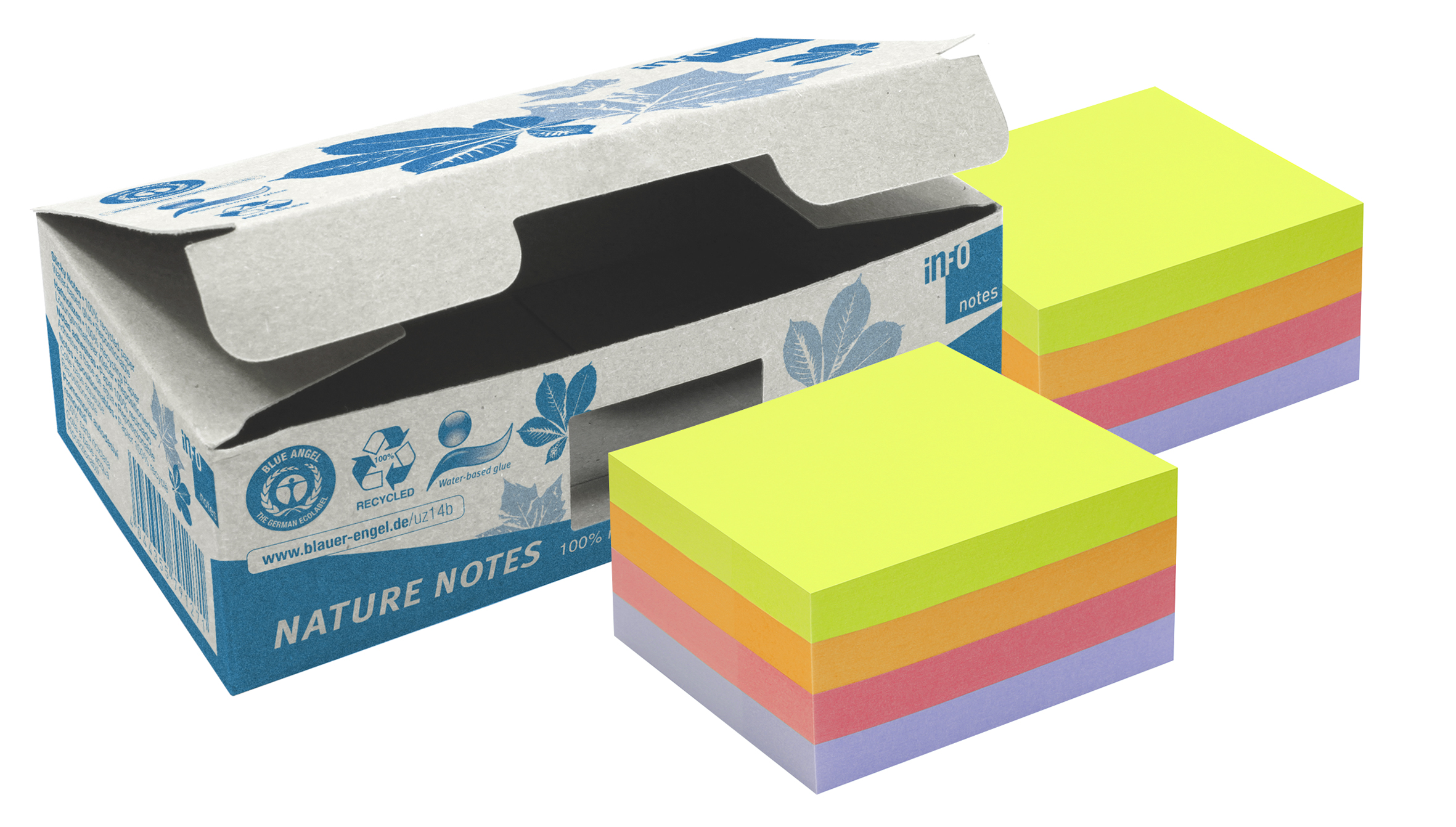 Notiskub Info Notes 100% Rec 400 blad 4 färger 75x75mm 10110301