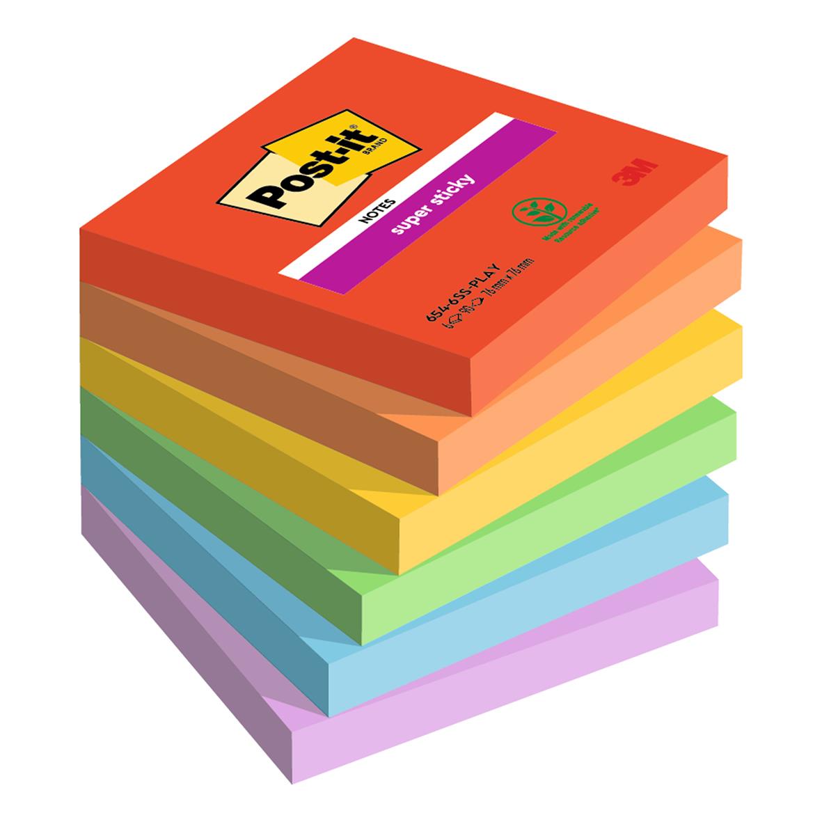 Notisar Post-it Super Sticky Playful 76x76mm 10110320_1