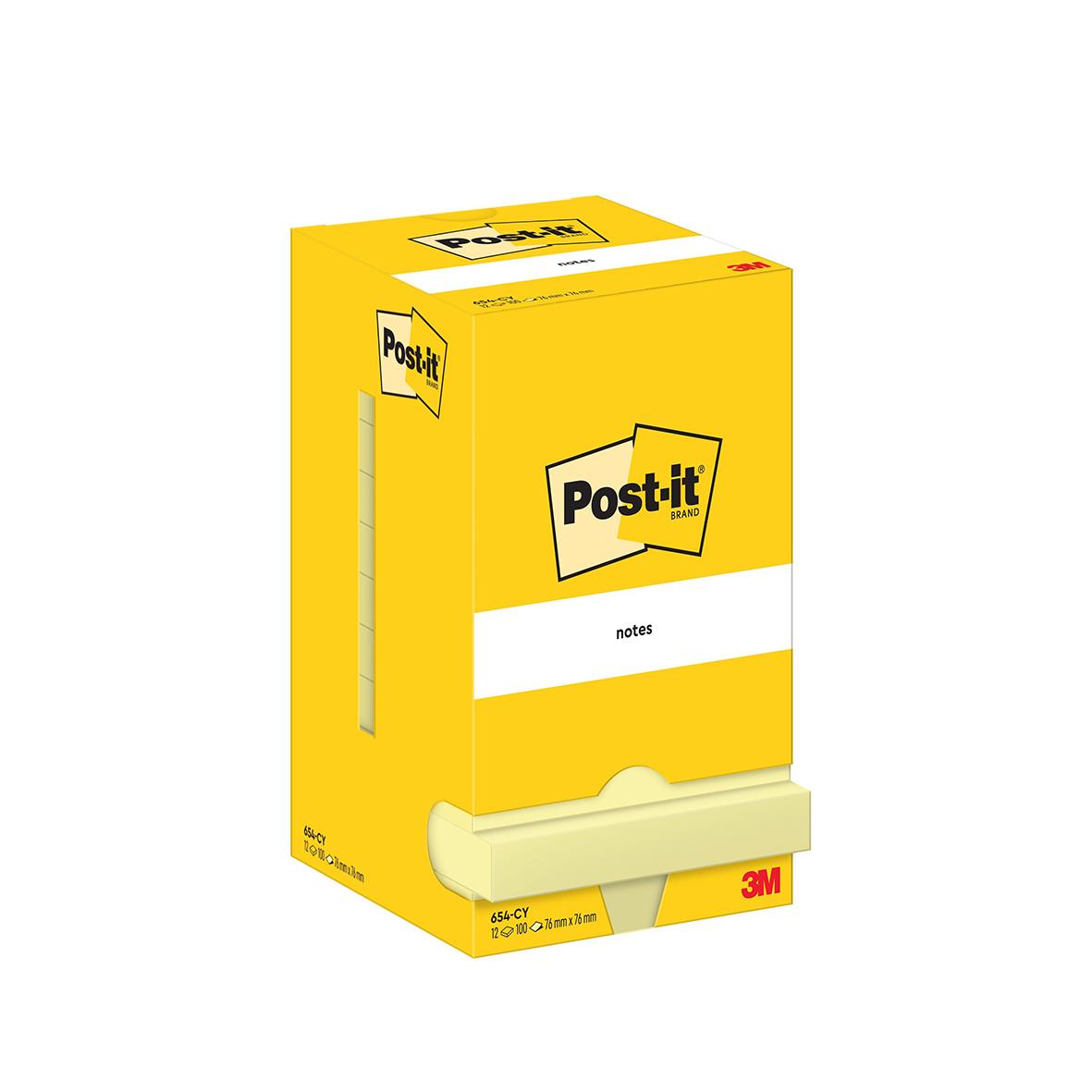 Notisar Post-it 654 Gul 76x76mm 10110340_1