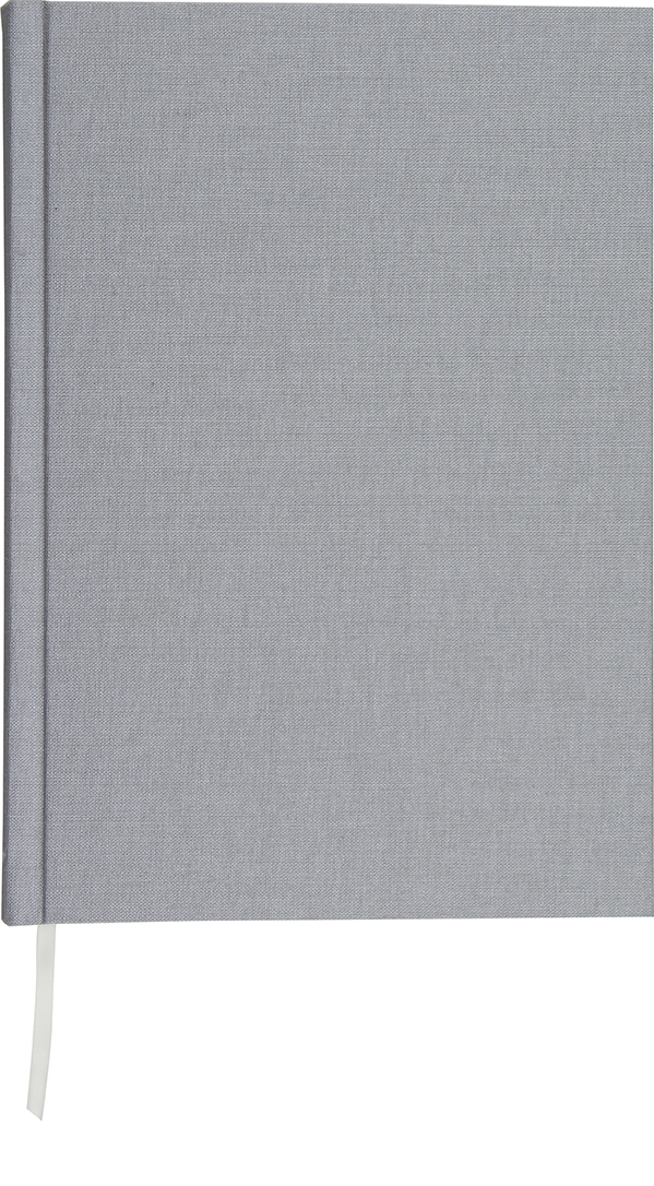 Anteckningsbok grå linnetextil linjerad A4 10181965