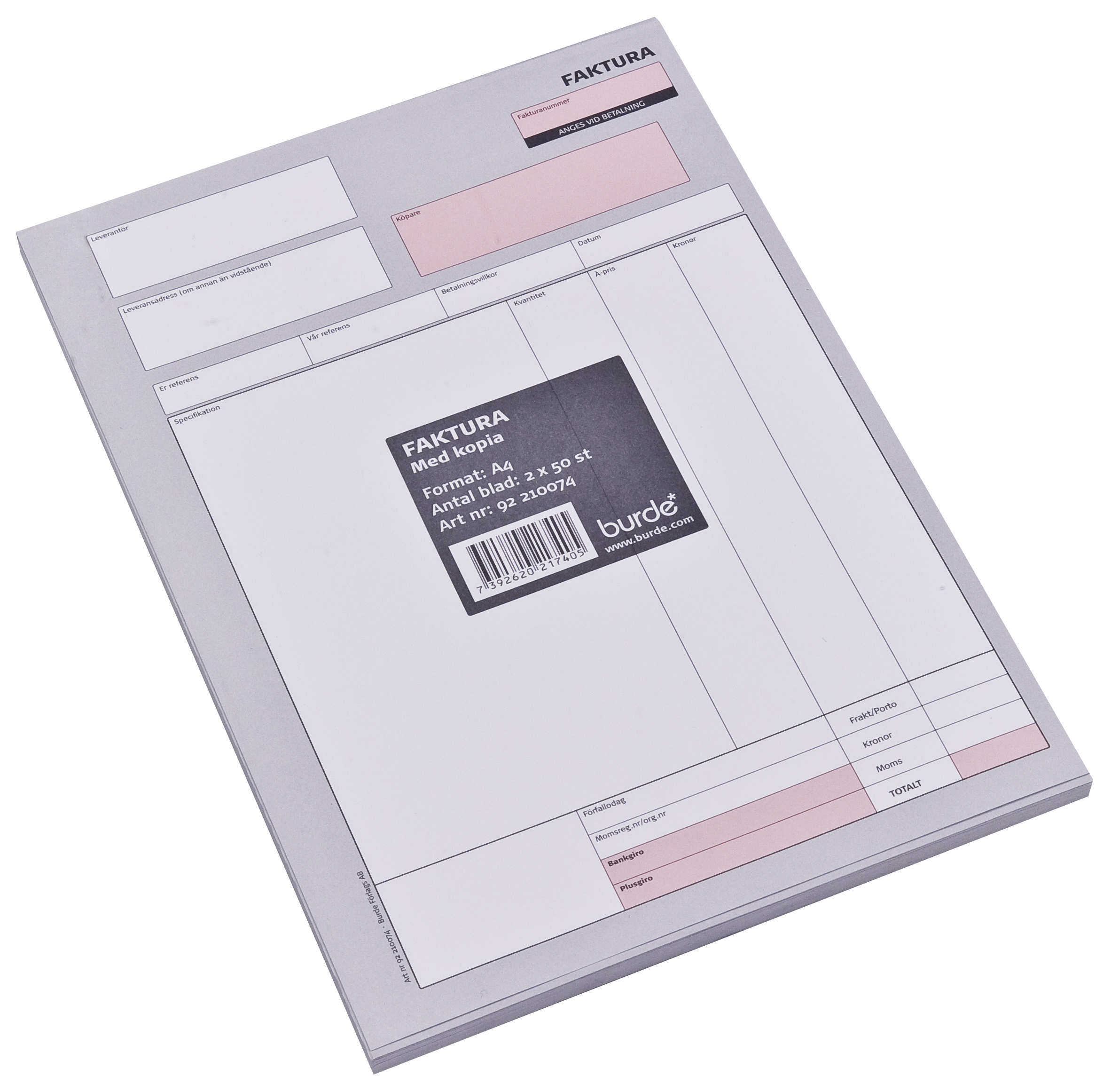 Fakturablock onumrerde med kopia A4 10220002_1