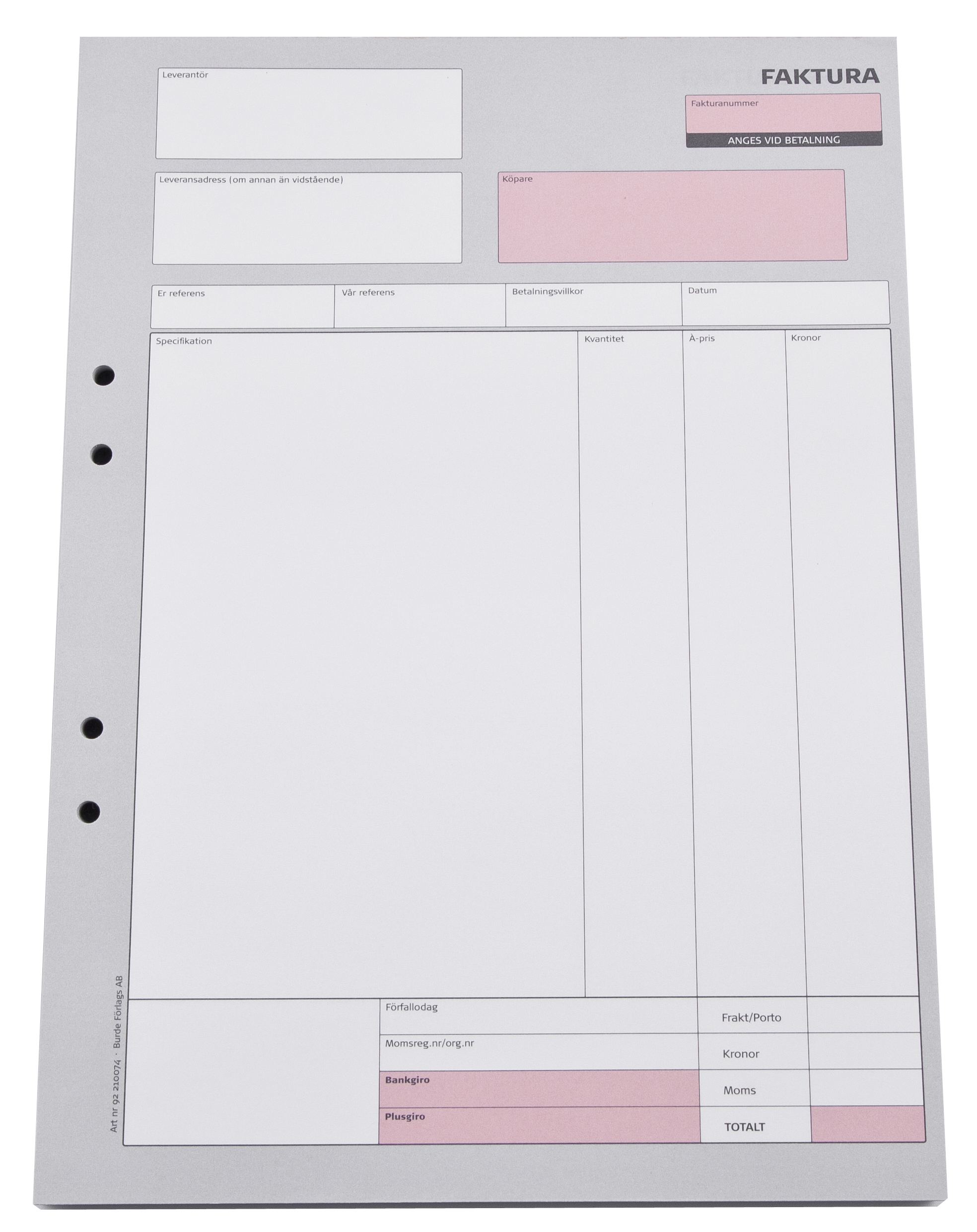 Fakturablock onumrerde med kopia A4 10220002_2