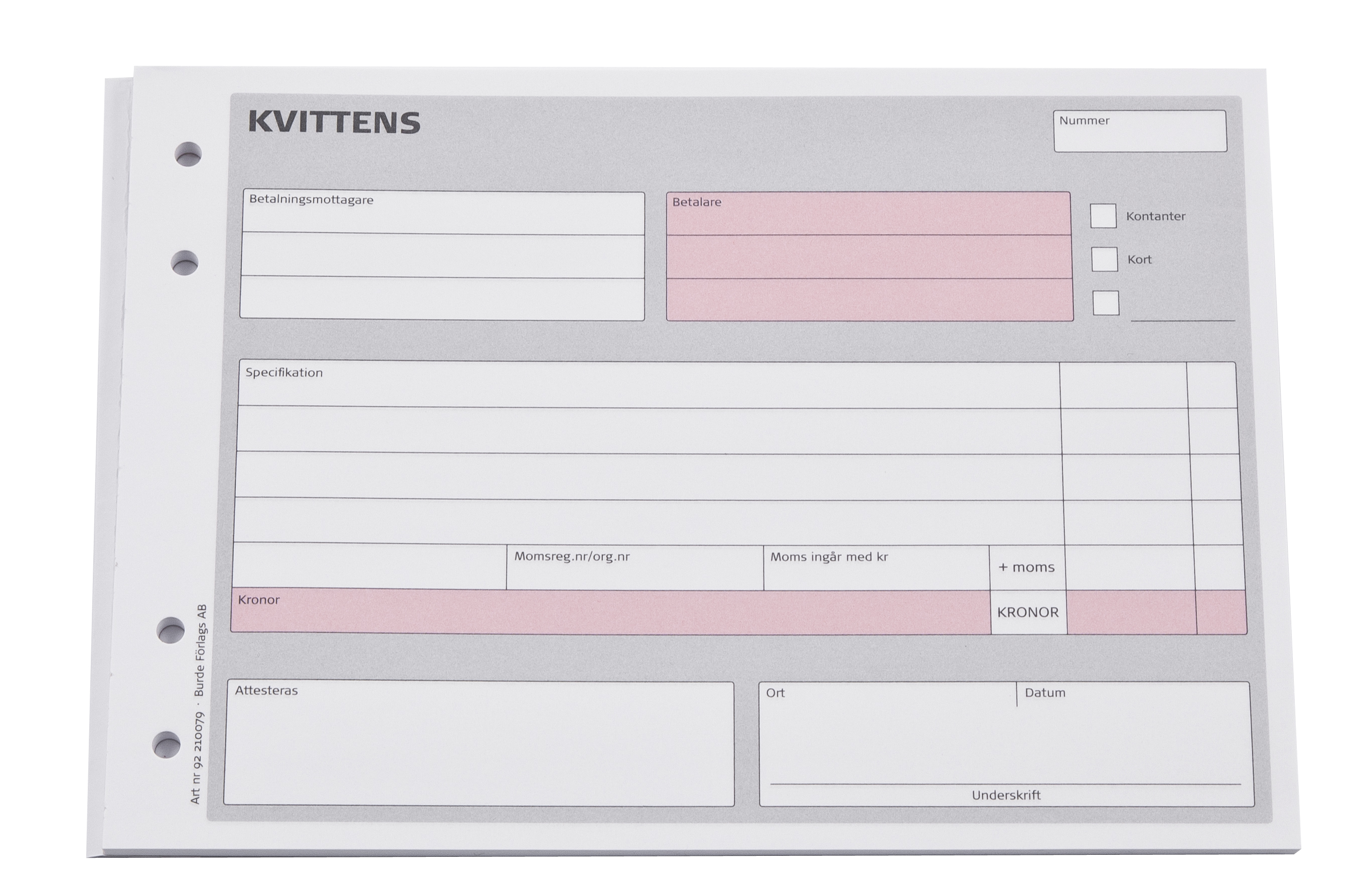 Kvittensblock onumrerade utan kopia A5L 10240002_2