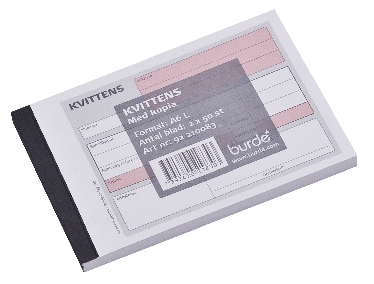 Kvittensblock onumrerade utan kopia A65 10240003_1