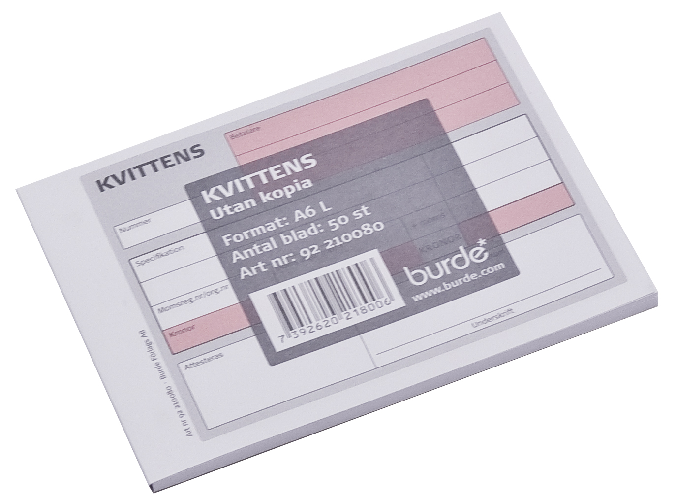 Kvittensblock onumrerade utan kopia A6L 10240004_3