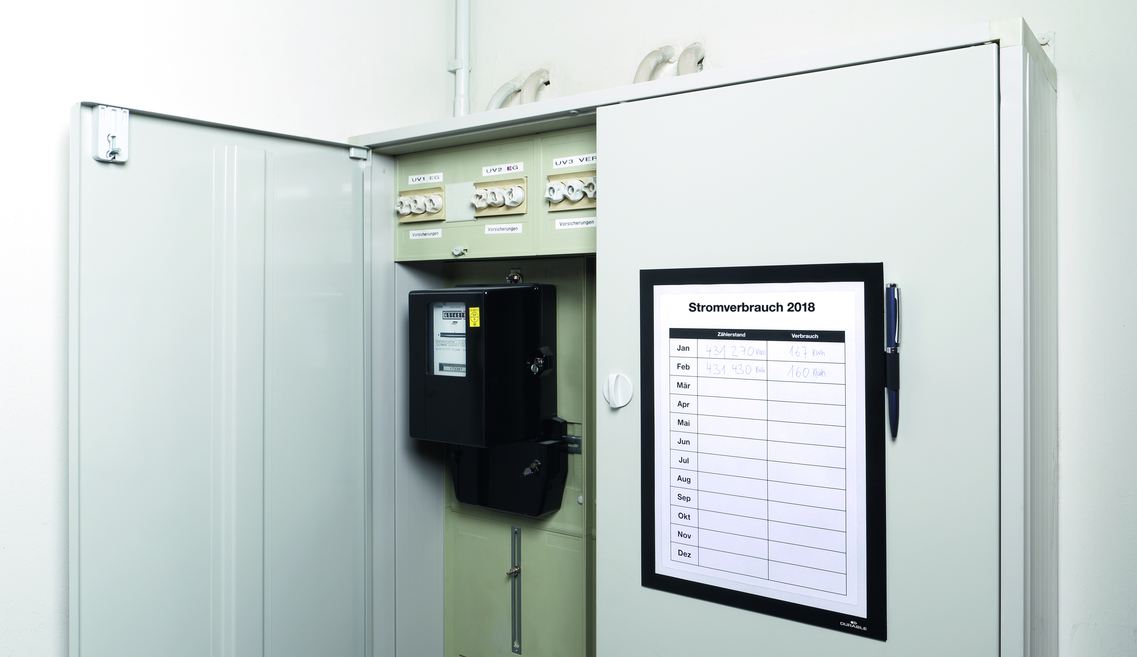 Inforam Duraframe Durable Magnetisk Note - anteckna direkt på A4 arket svart 11110452_2