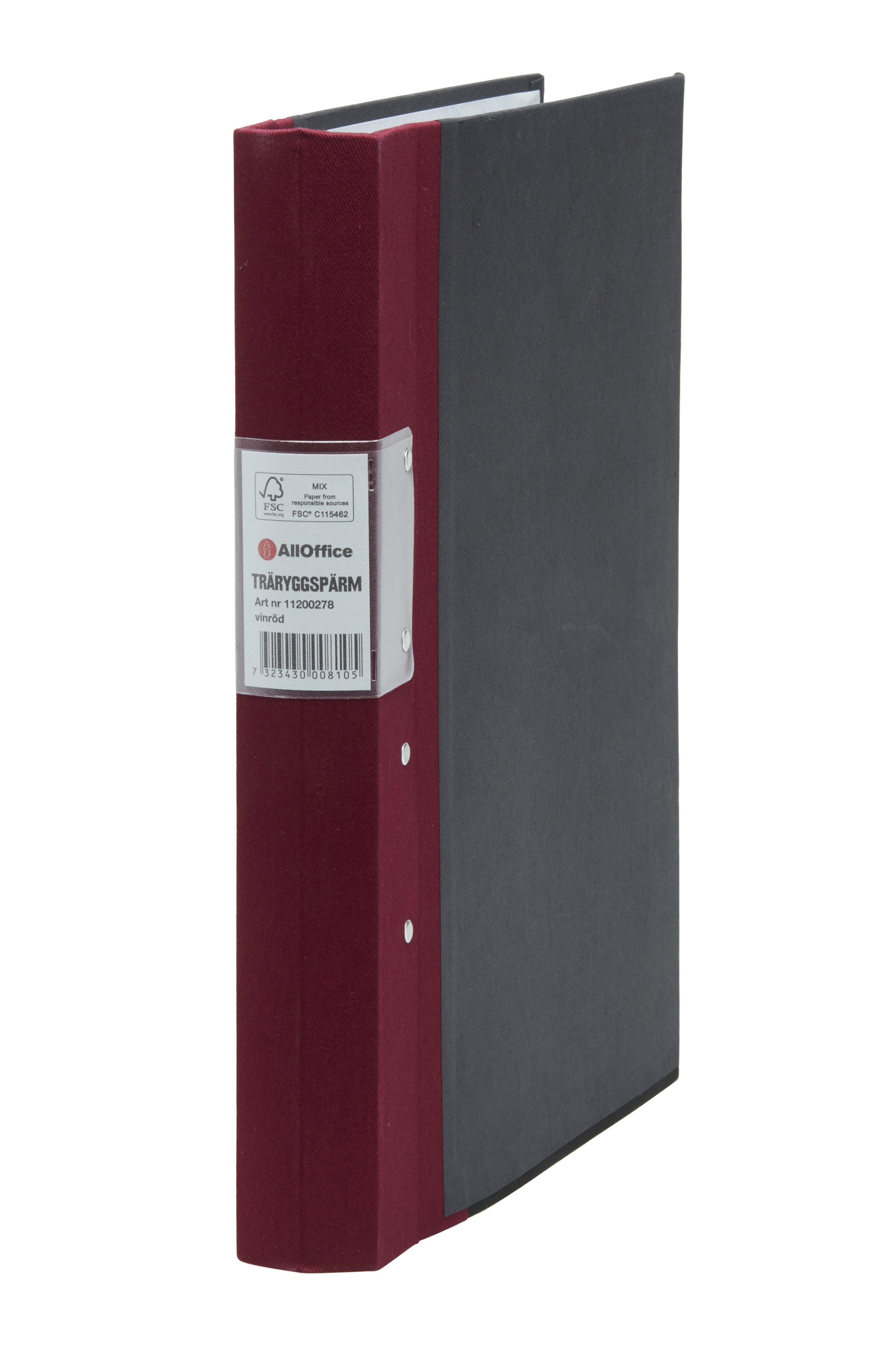 Gaffelpärm AllOffice Premium FSC vinröd A4 40mm 11200278