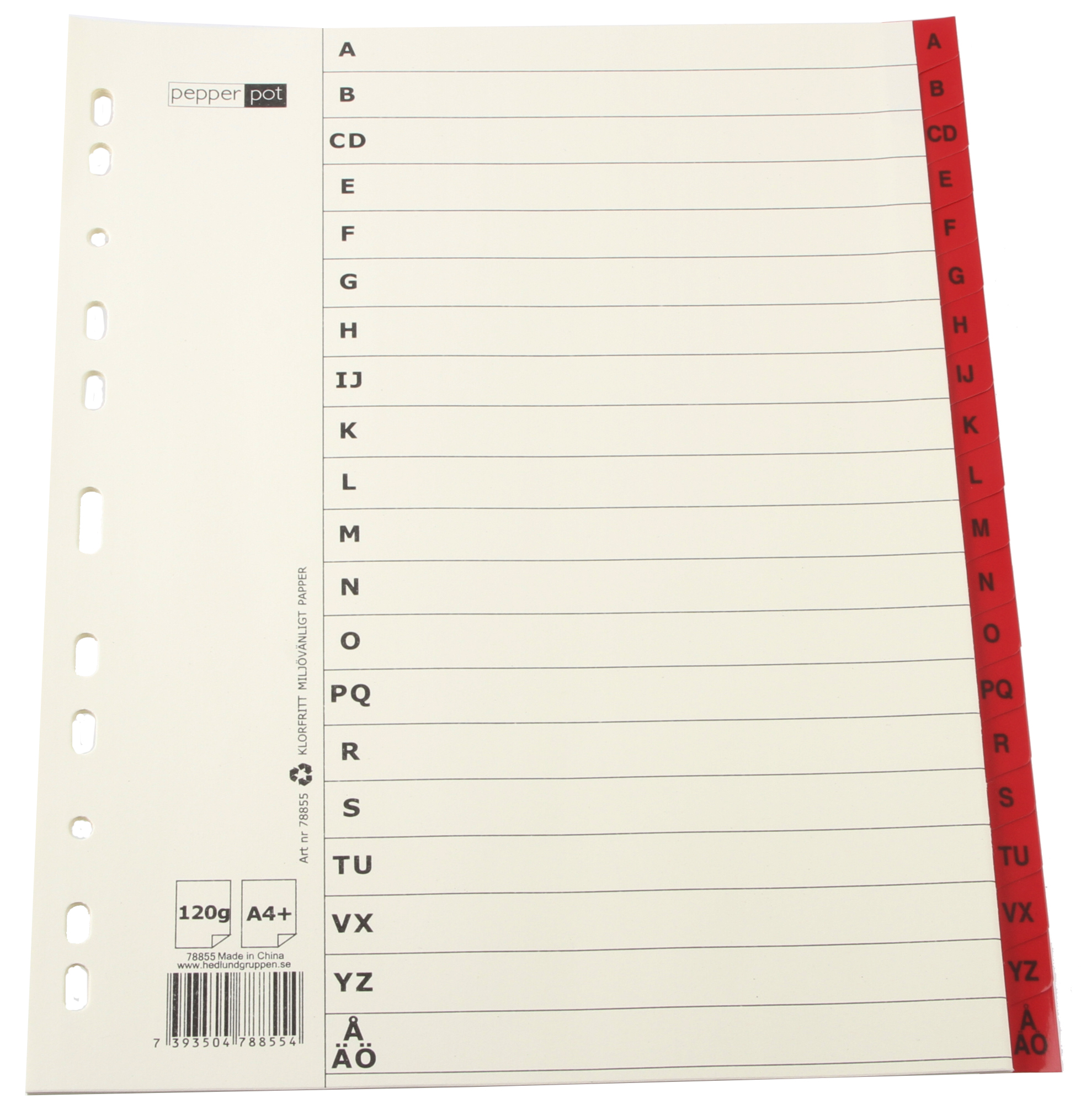 Pärmregister Plus flikförstärkta A-Ö A4+ 11300009_2