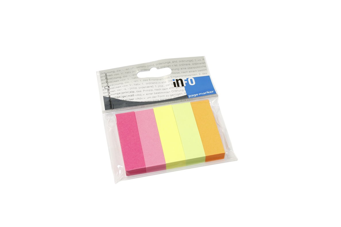Märkflik papper 5 färger 15x50mm 11350076_1