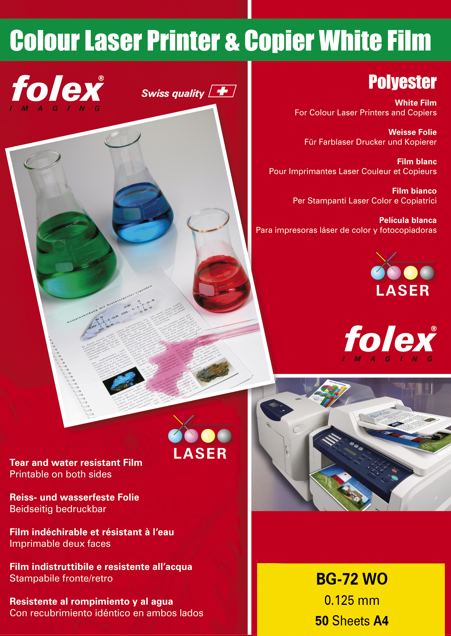 Allvädersfilm Folex BG-72 125mic vit A4 12300005