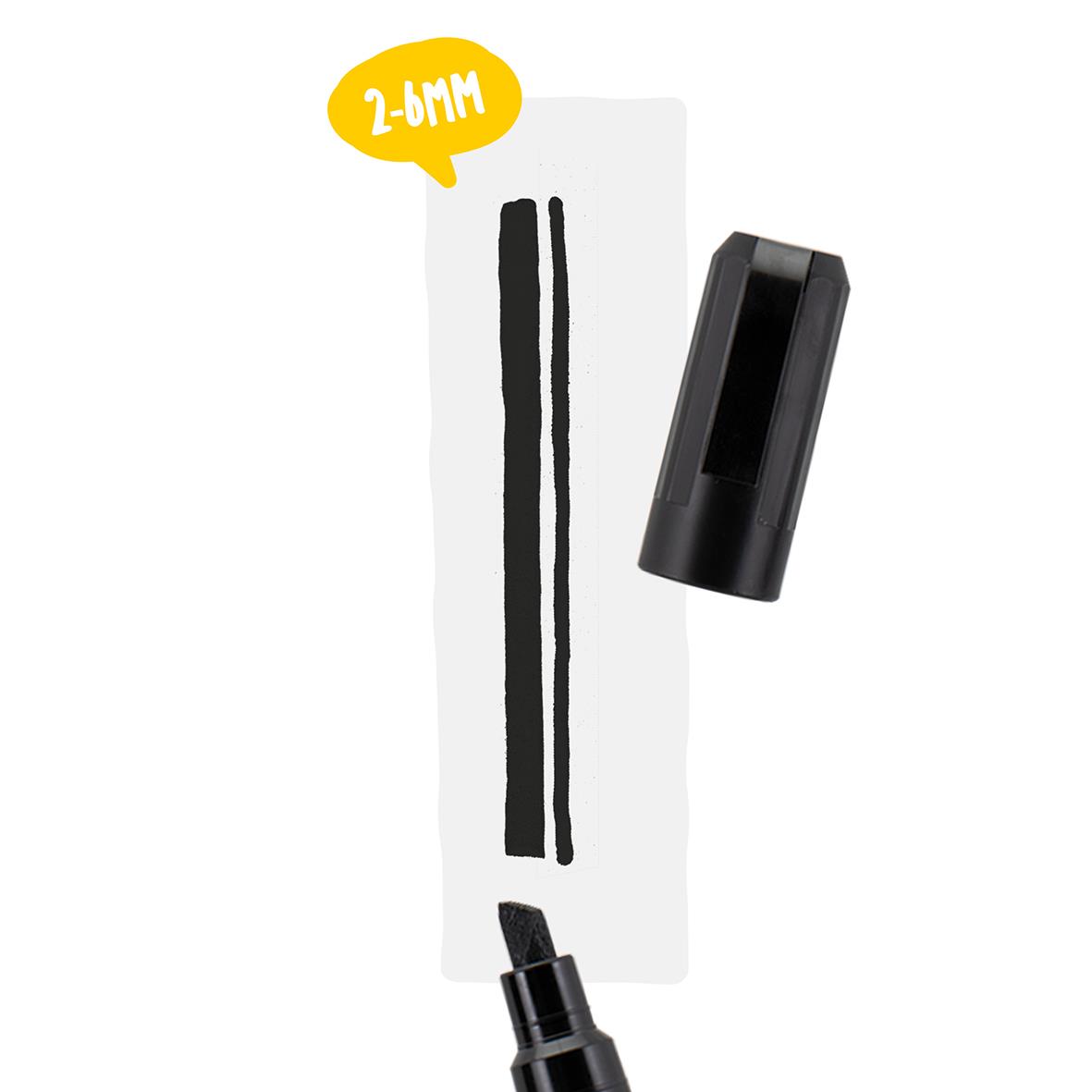 Tavelpenna Securit Snedskuren Spets Svart 2-6mm 13091154_4