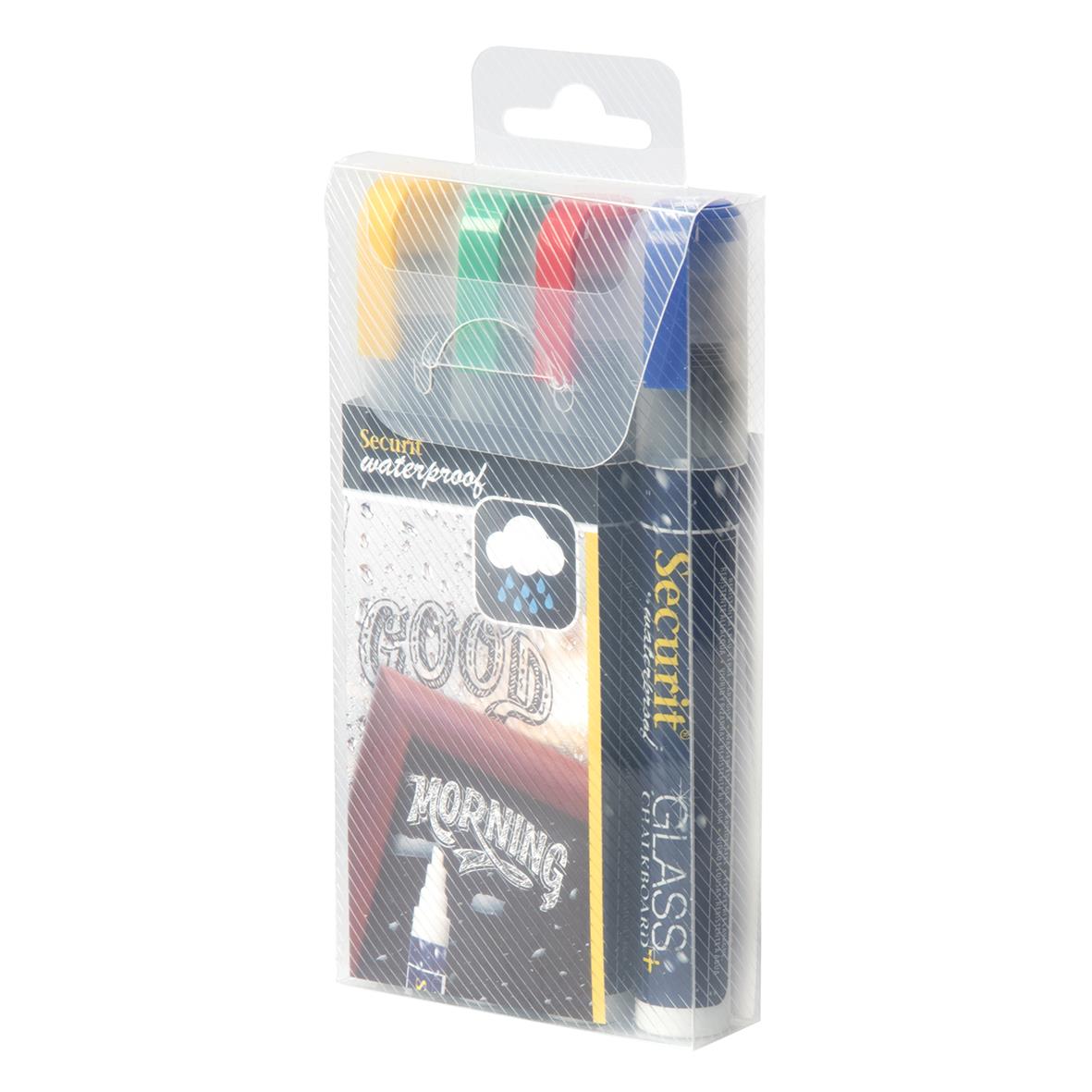 Tavelpenna Securit Snedskuren Spets Vattenfast 4 färger 2-6mm 13091184_2