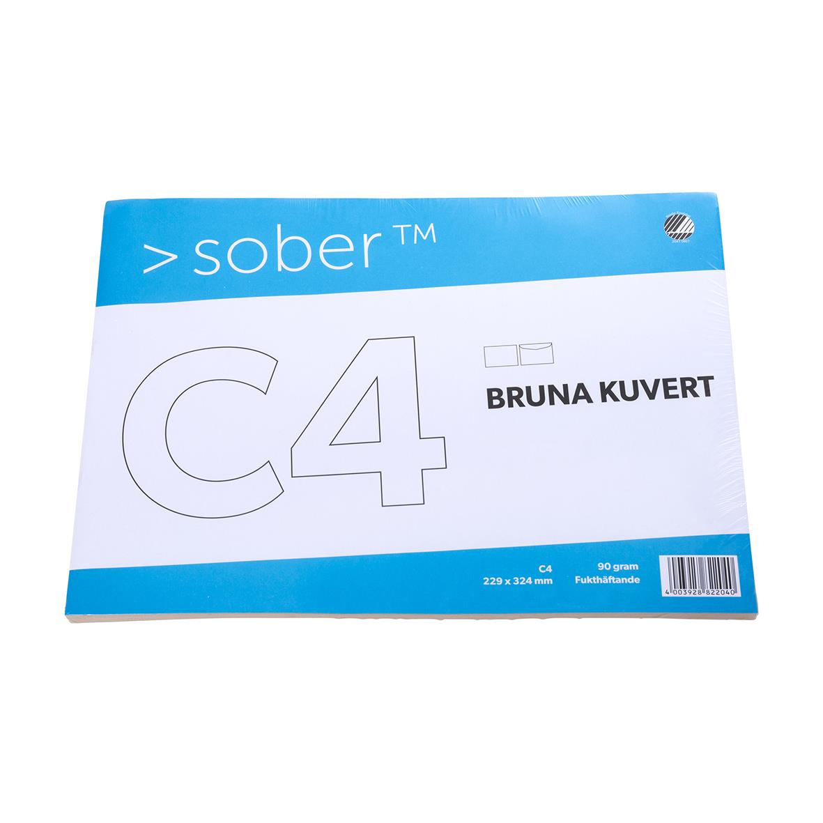 Kuvert Sober C4 FH brun 90g 14020048