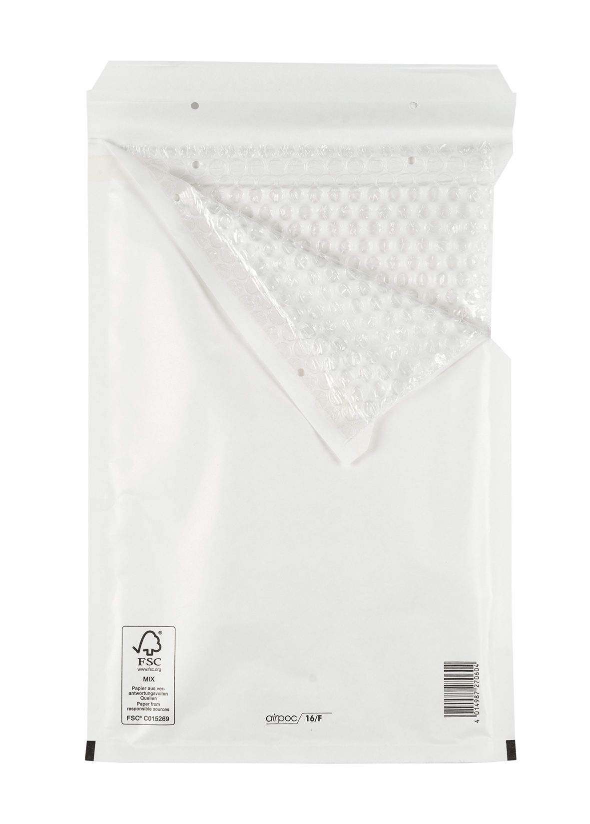 Bubbelpåse Nr 11 stripseal vit FSC märkt 100x165mm 14030054