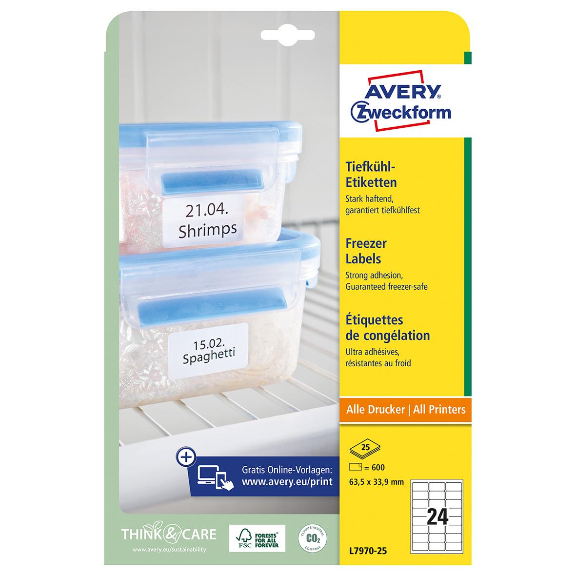 Frysetikett Avery Permanent L7970-25 vit 63,5x33,9mm 15088778_2