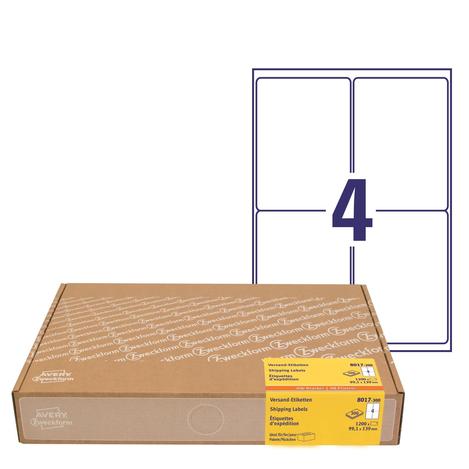 Etikett Avery Transport 99,1x139mm vit A4 15088821_2