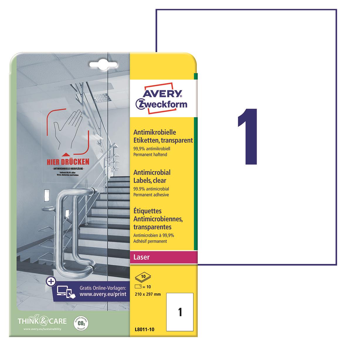 Skyddsfolie Avery Antibakteriell transp. 210x297mm 15089003_1