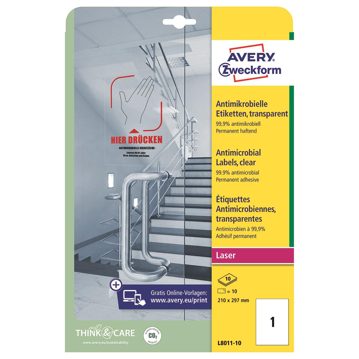 Skyddsfolie Avery Antibakteriell transp. 210x297mm 15089003_3