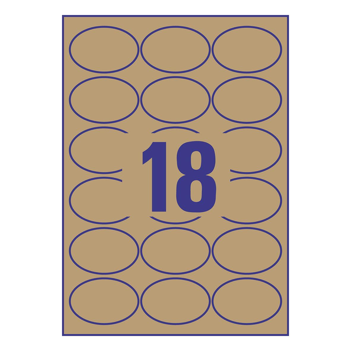 Etikett Avery L7103 Recycle Oval Brun 63,5x42,3mm 15089083_3