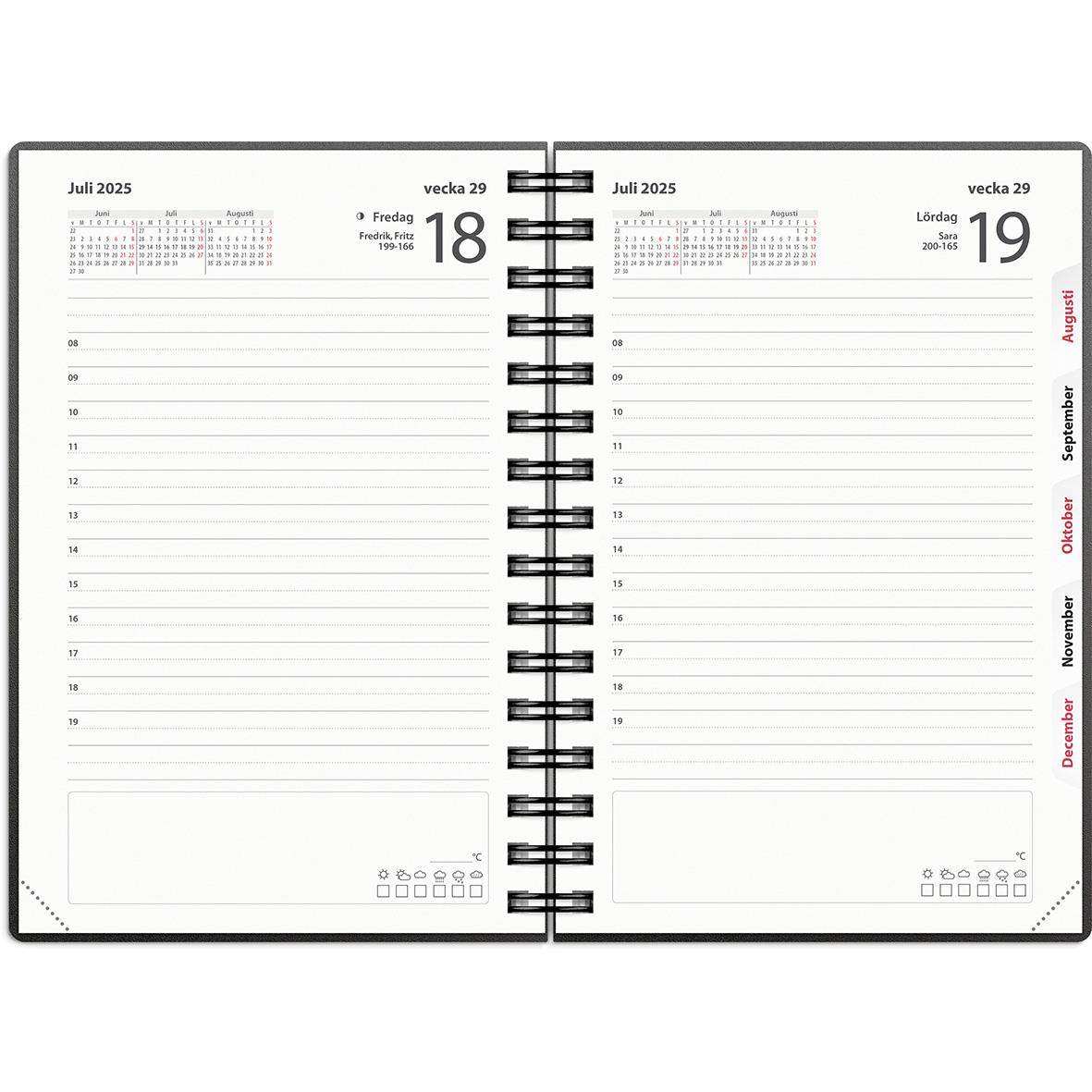 Almanacka Burde 1023 Dagbok PP-plast 2024 Svart 16010323_2