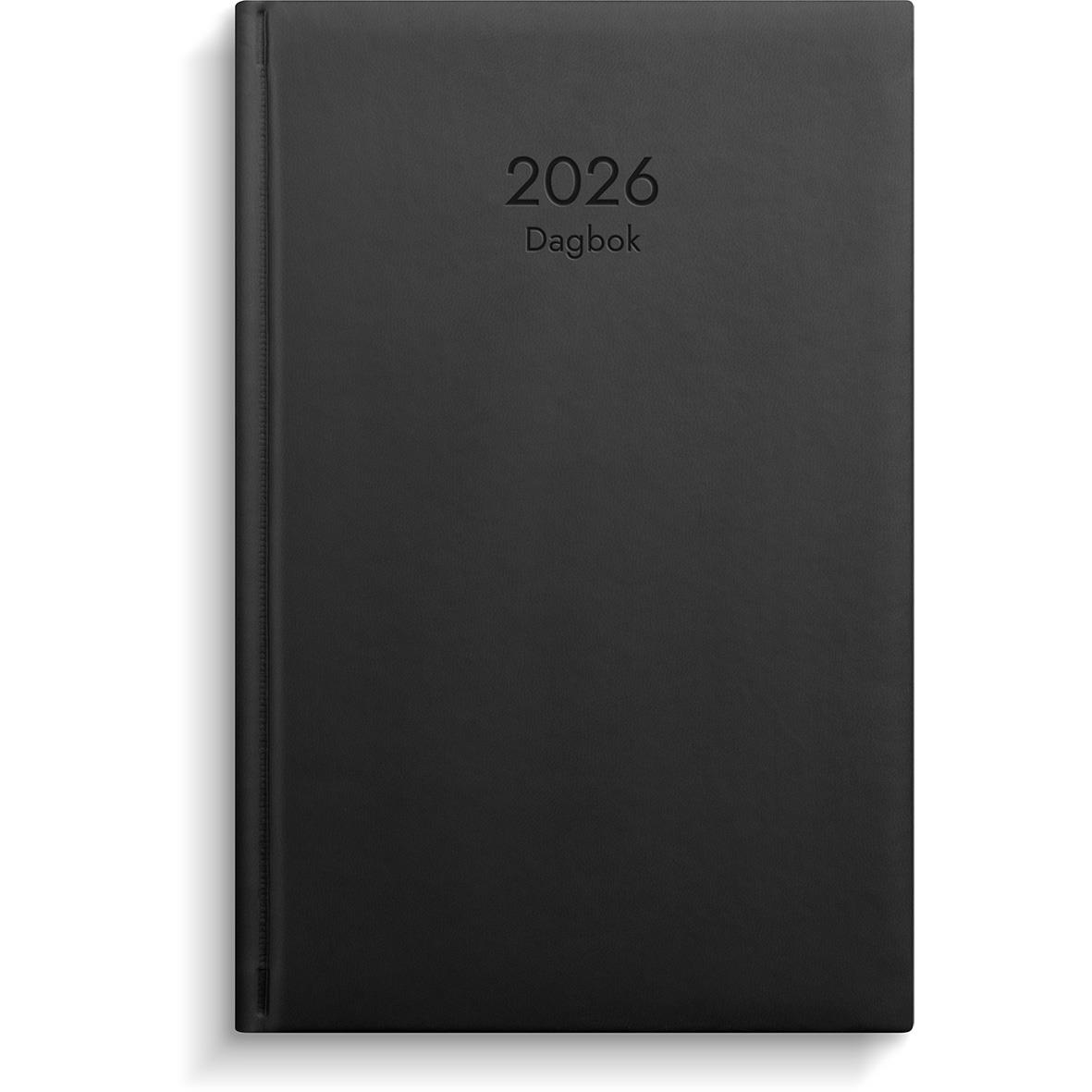 Almanacka 5880 Dagbok svart konstläder inbunden 2021 16010333_1