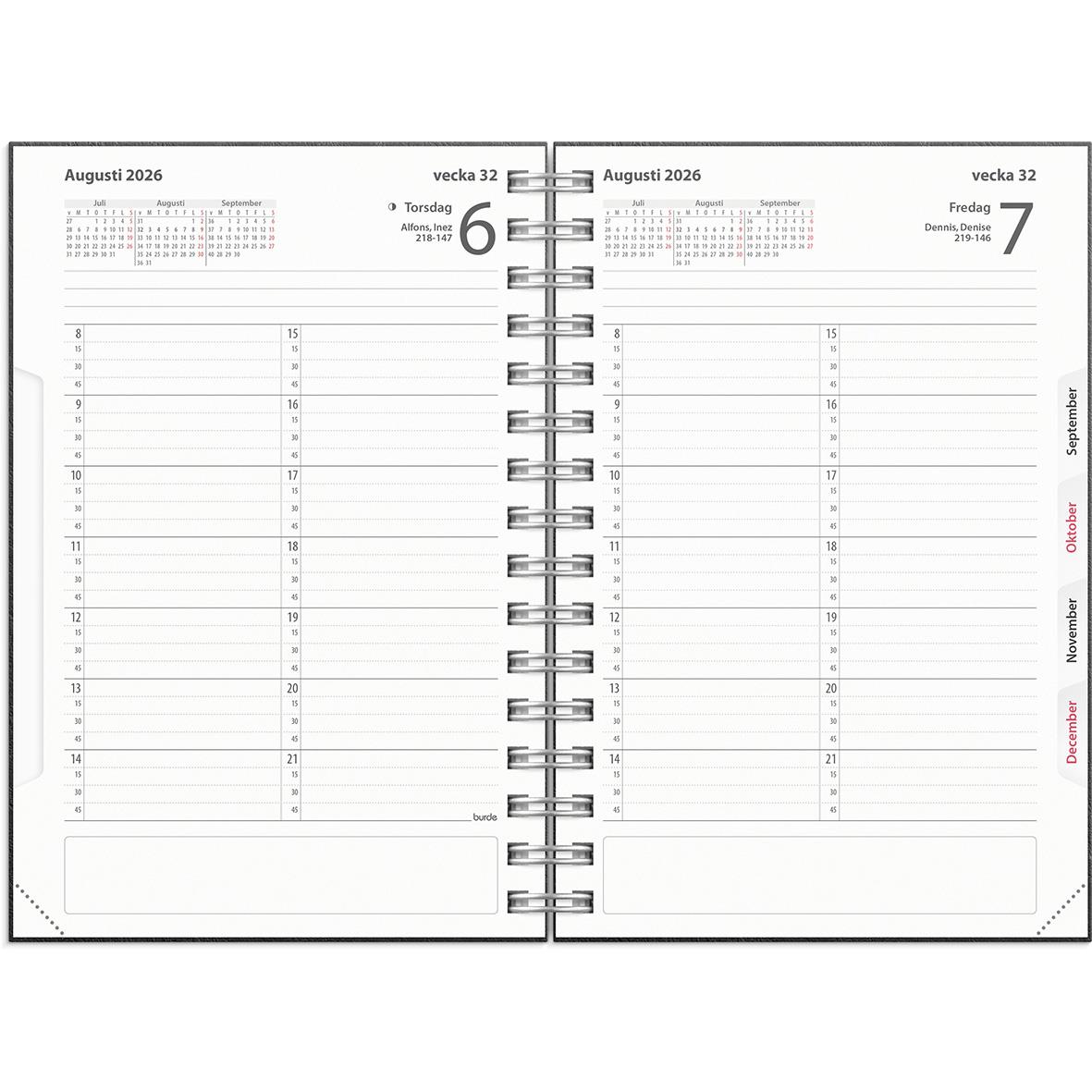Almanacka 1163 Tidkalender svart PP-plast 2021 16010339_2