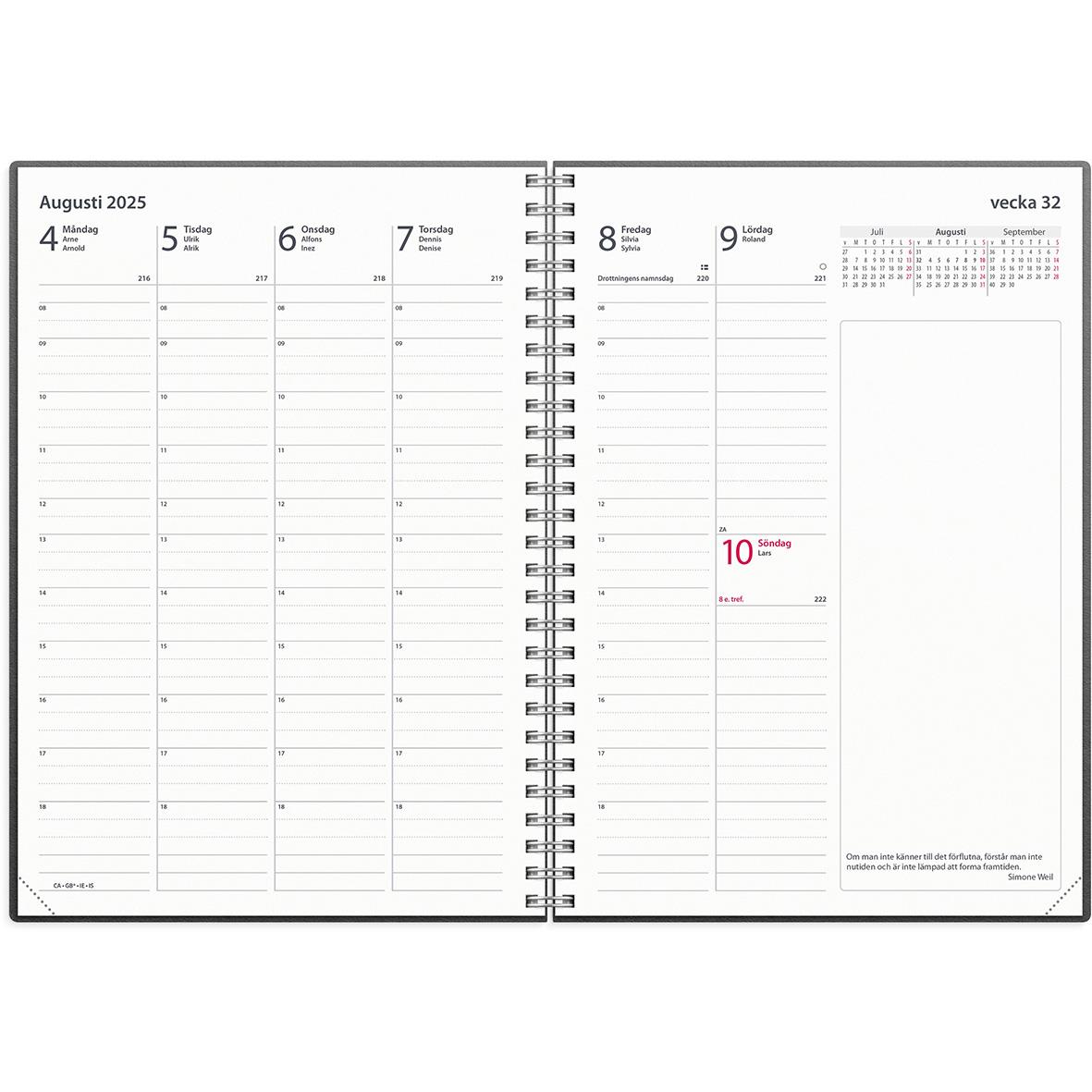 Almanacka Burde 5140 Business ECO Line Miljökartong 2023 Svart A5 16010341_2