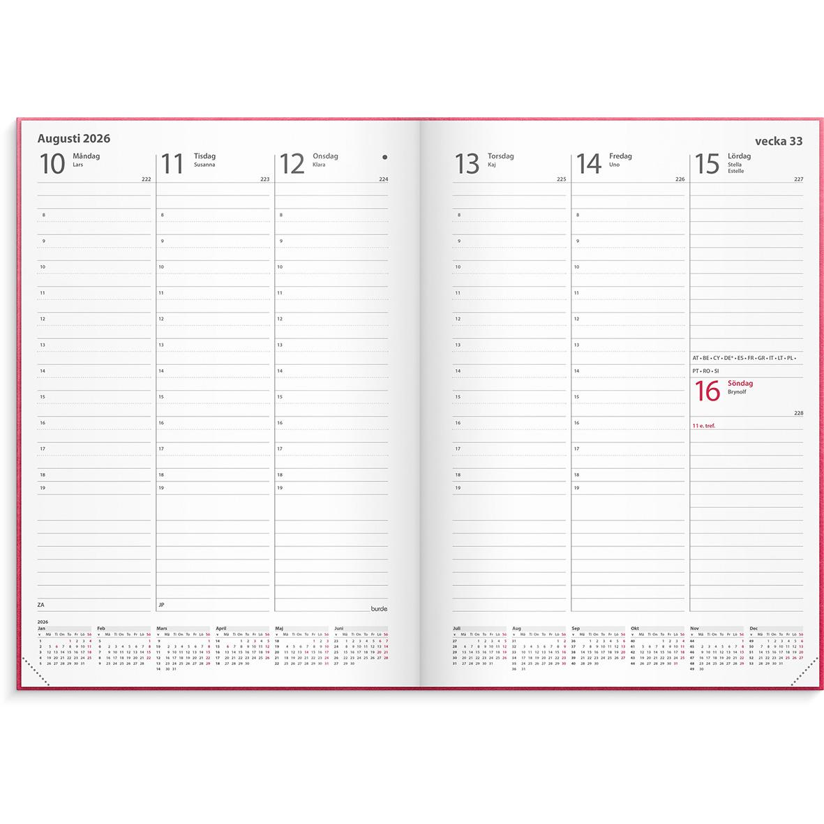 Almanacka 1179 Weekly A5 rosa konstläder inbunden 2021 16010370_2