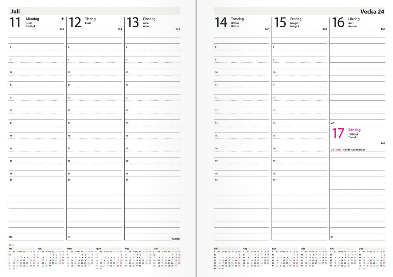 Almanacka 1179 Weekly A5 rosa konstläder inbunden 2021 16010370_3