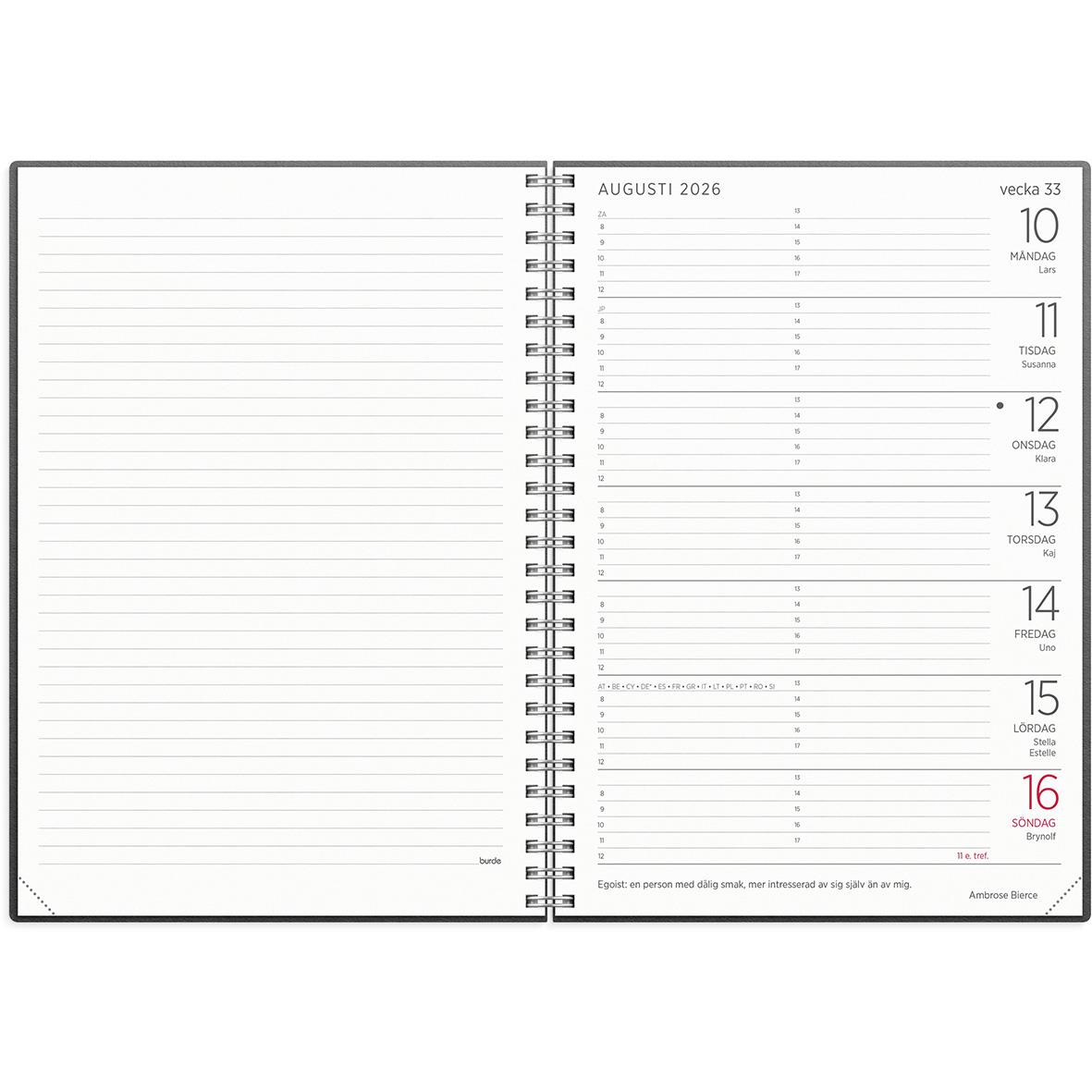 Almanacka 5108 Stor Veckokalender ECO Line svart miljök 2021 16010376_2