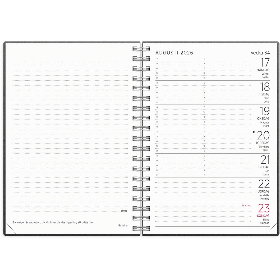 Almanacka 5150 Liten Veckokalender ECO Line svart miljök 2021 16010384_2