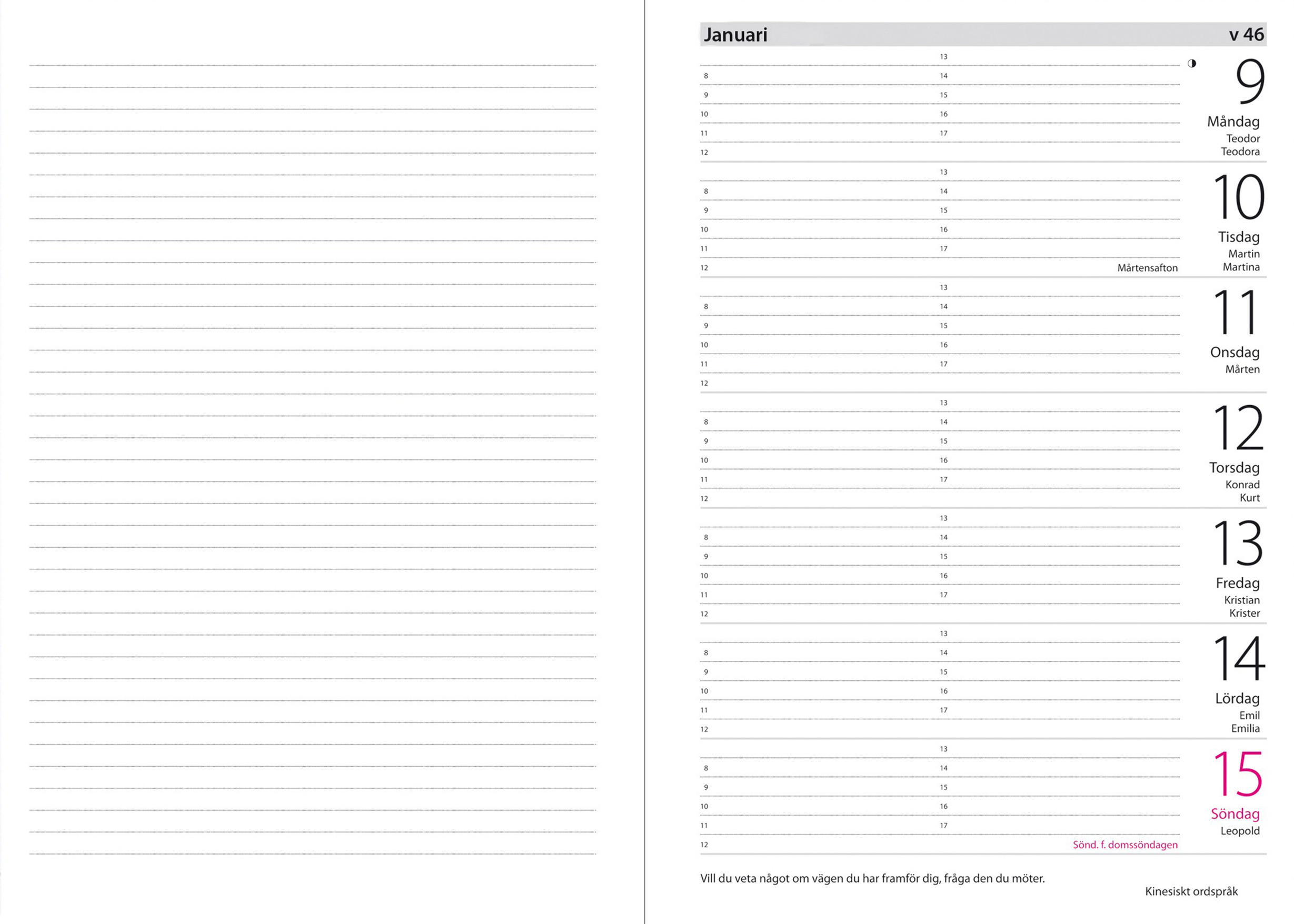 Almanacka 5994 Liten Veckokalender Forma brun konstläder 2021 16011107_2