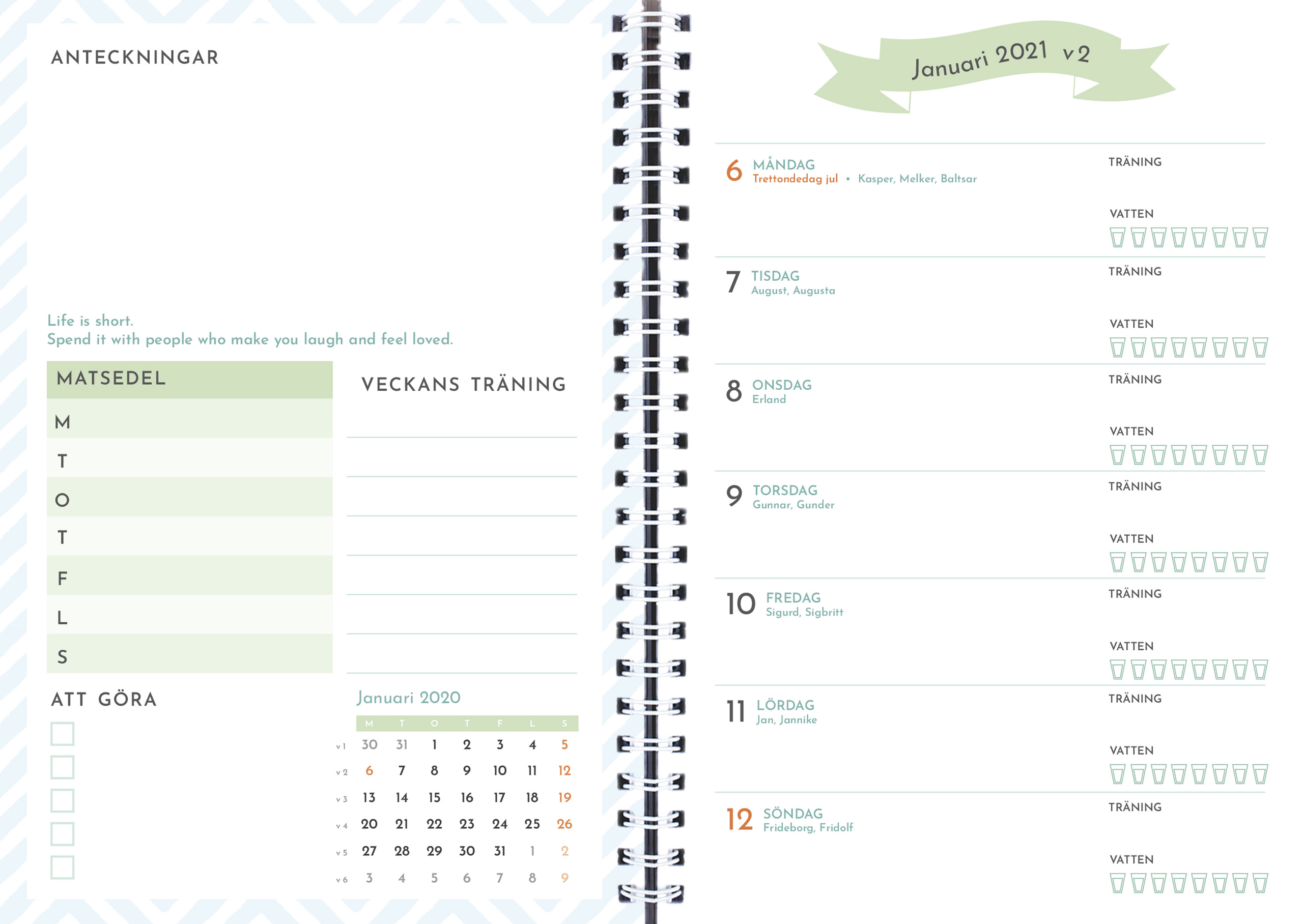 Almanacka 1285 Life Planner Fitness Week A6 2021 16011188_2
