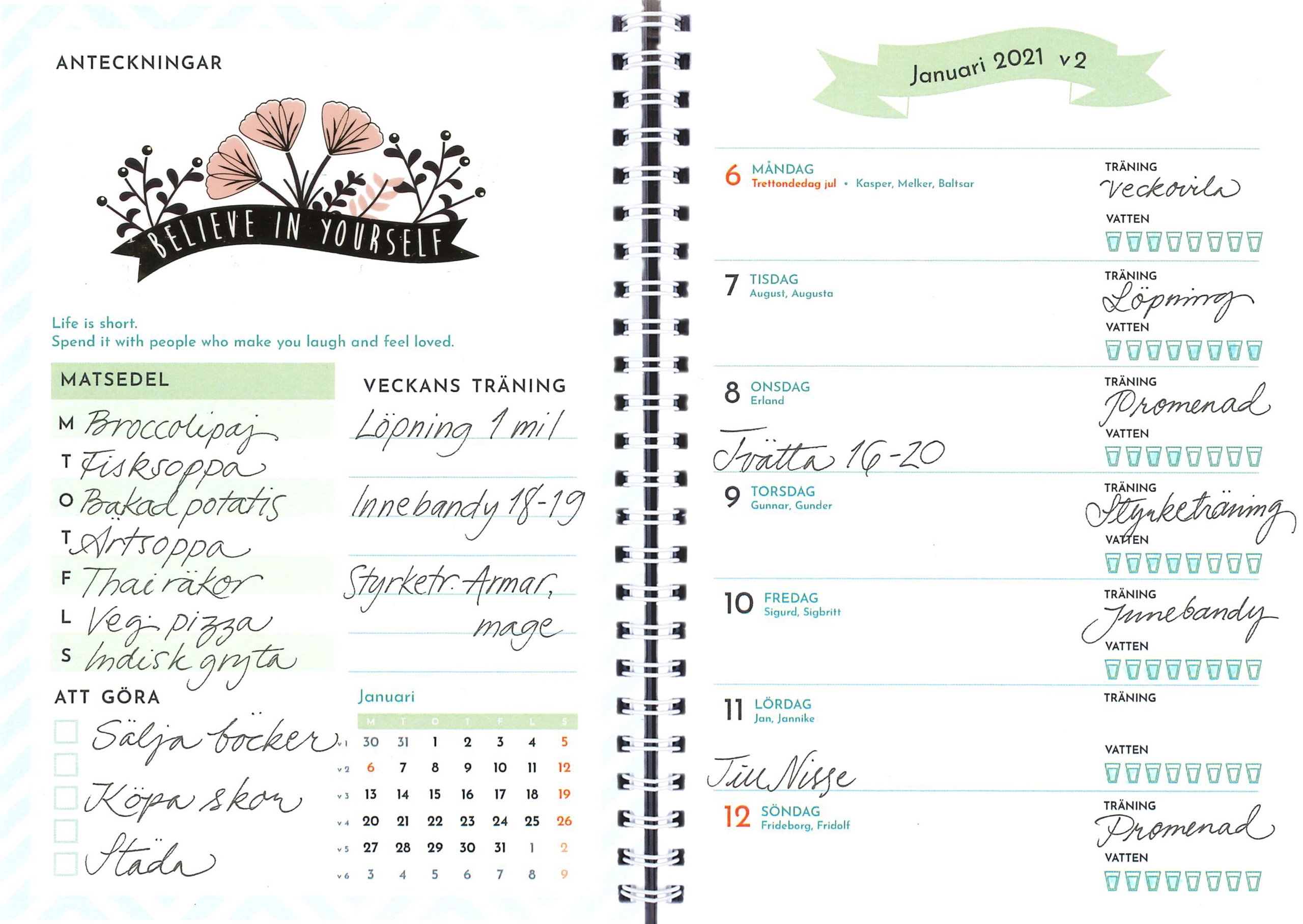 Almanacka 1285 Life Planner Fitness Week A6 2021 16011188_4