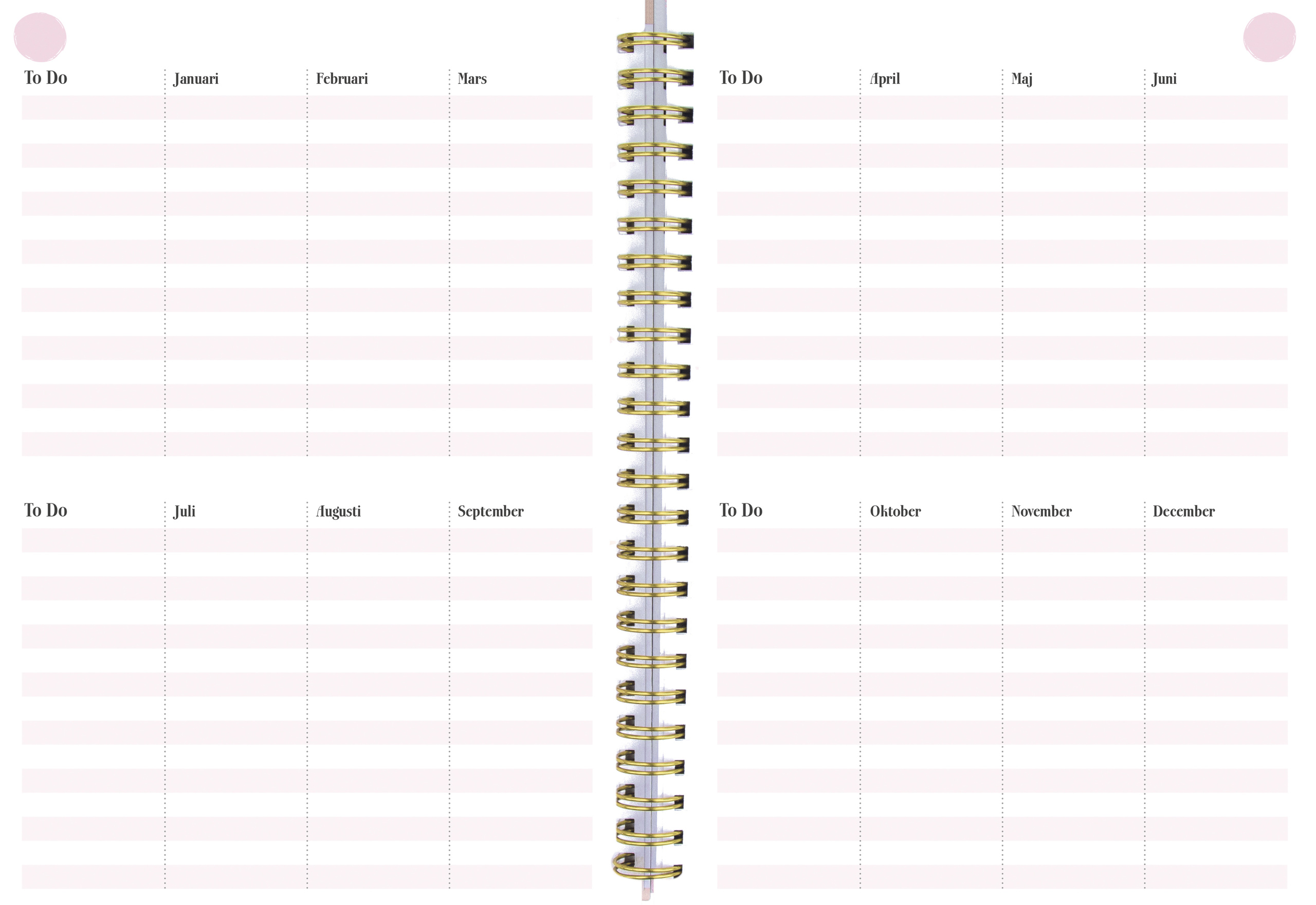 Almanacka 1286 Life Planner Rosa konstläder A5 2021 16011189_6