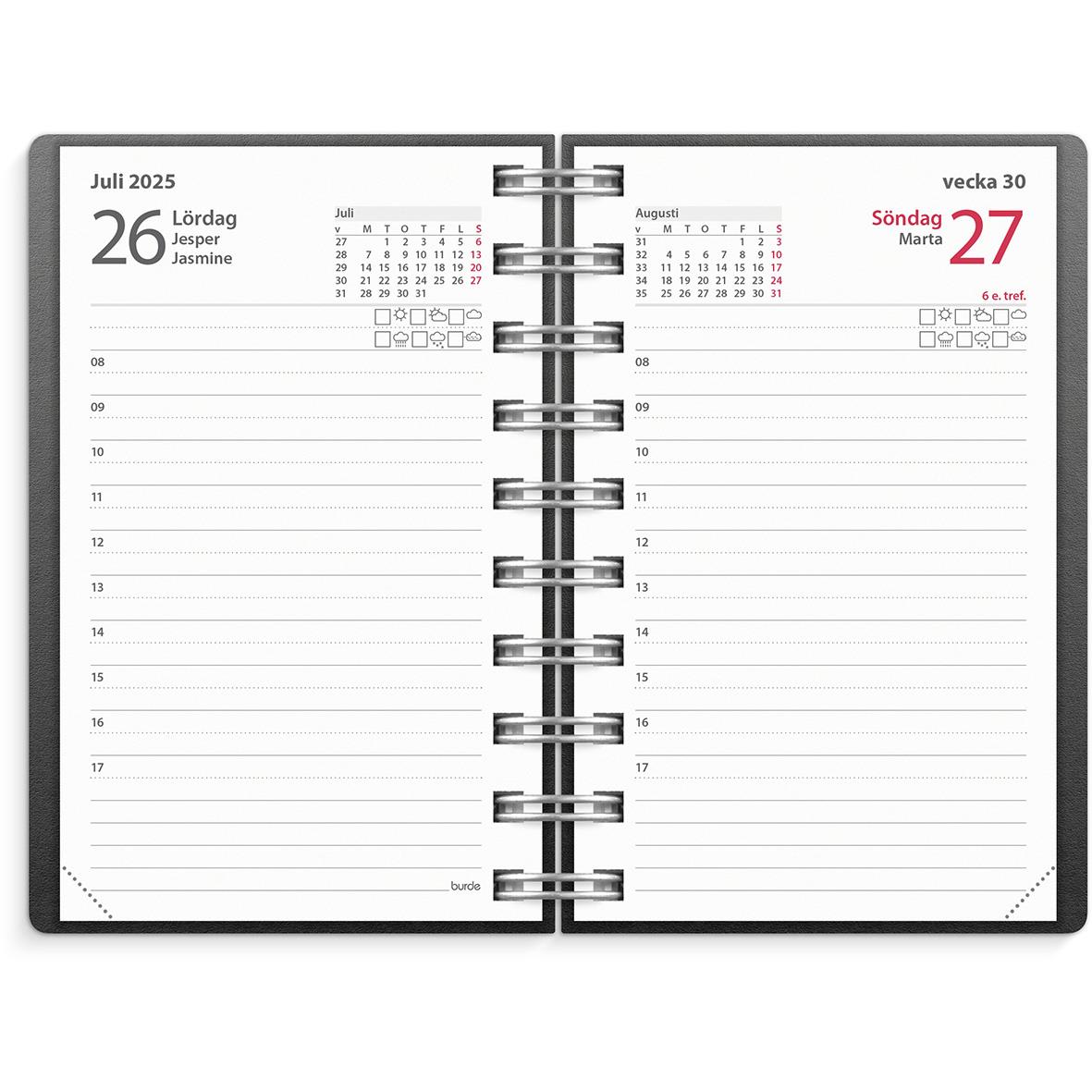 Almanacka 5105 Lilla Agendan ECO Line svart miljökartong 2021 16020289_2