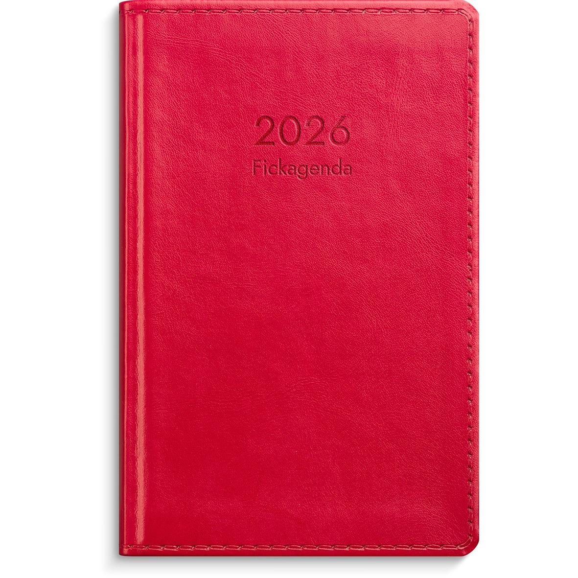 Almanacka 3328 Fickagenda rött konstläder 2021 16020317_1