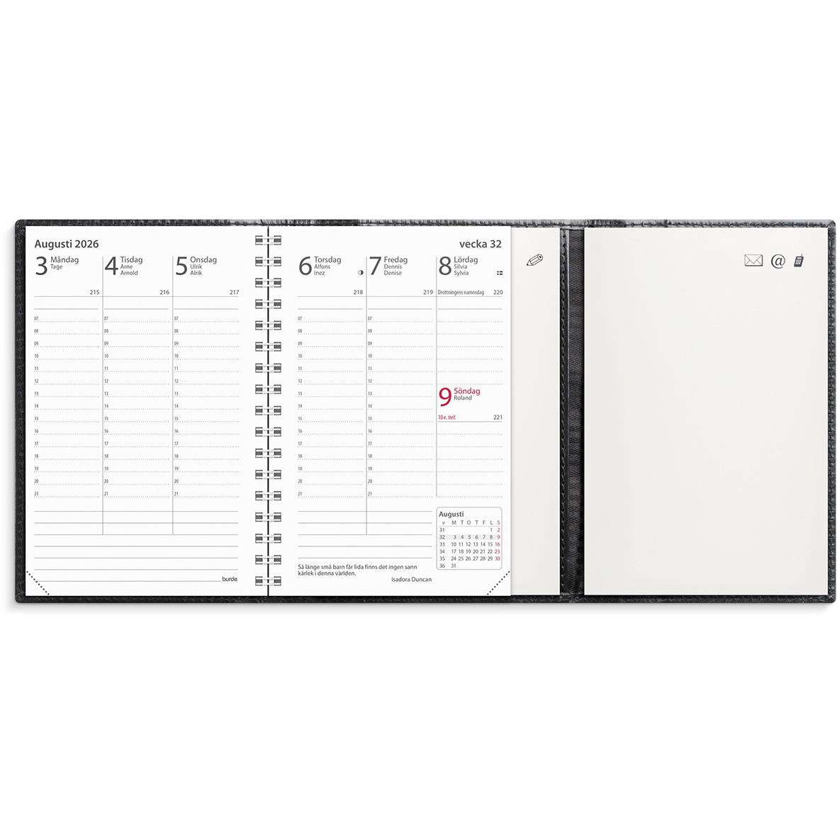 Almanacka 3396 Prestige de Luxe svart skinn 2021 16020343_3