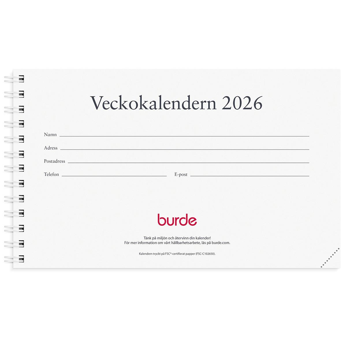 Almanacka Burde 1410 Veckokalendern Refill 2023 16030172_1