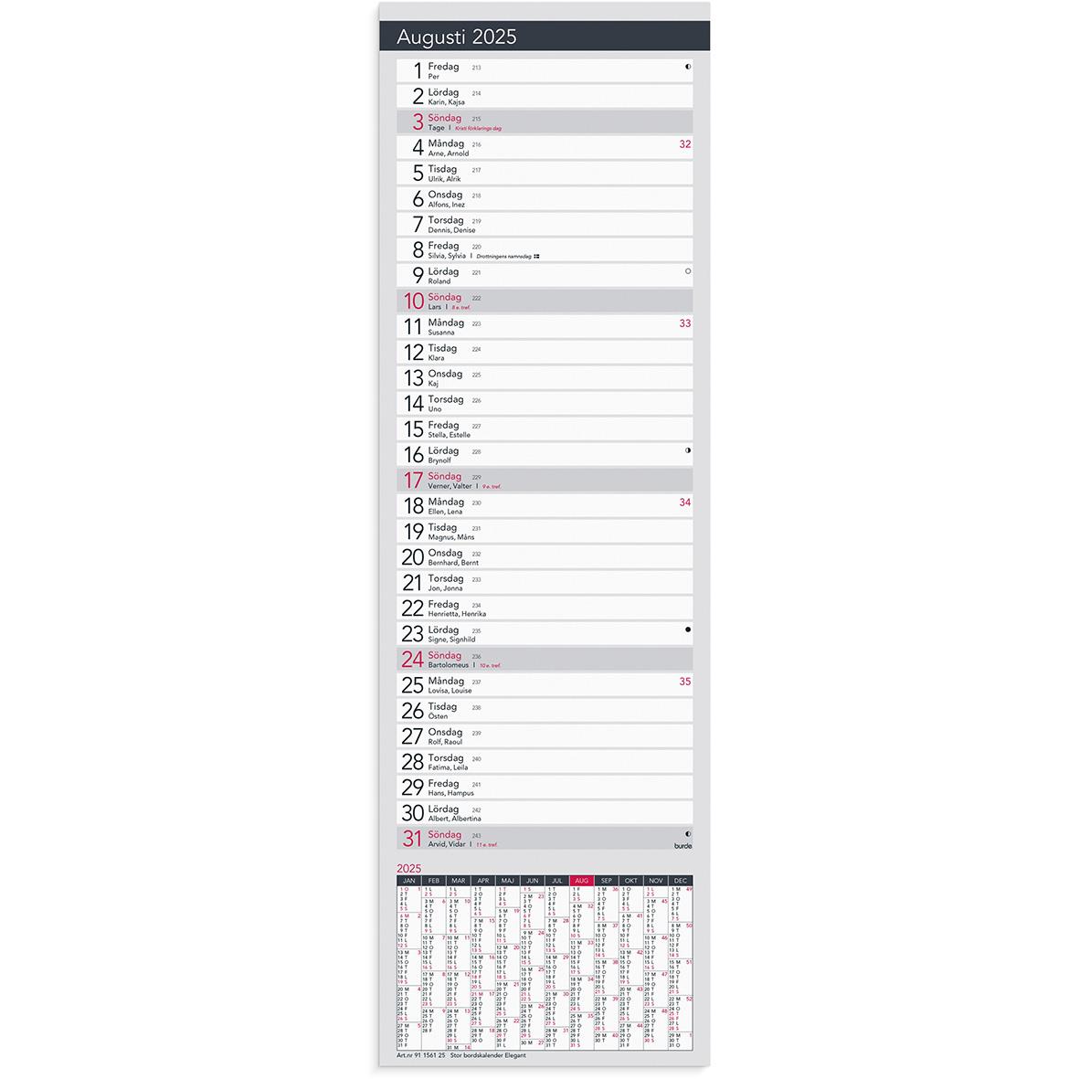 Almanacka Burde 1561 Stor Bordskalender Elegant 2024 AllOffice