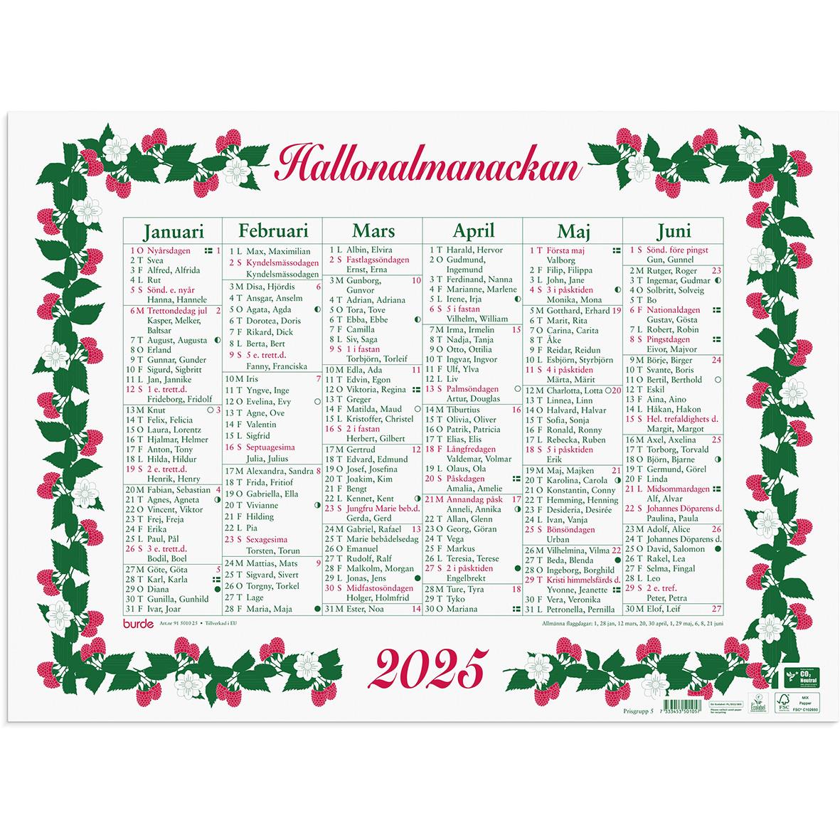 Almanacka Burde 5010 Stora Hallonalmanackan 2024 16030198