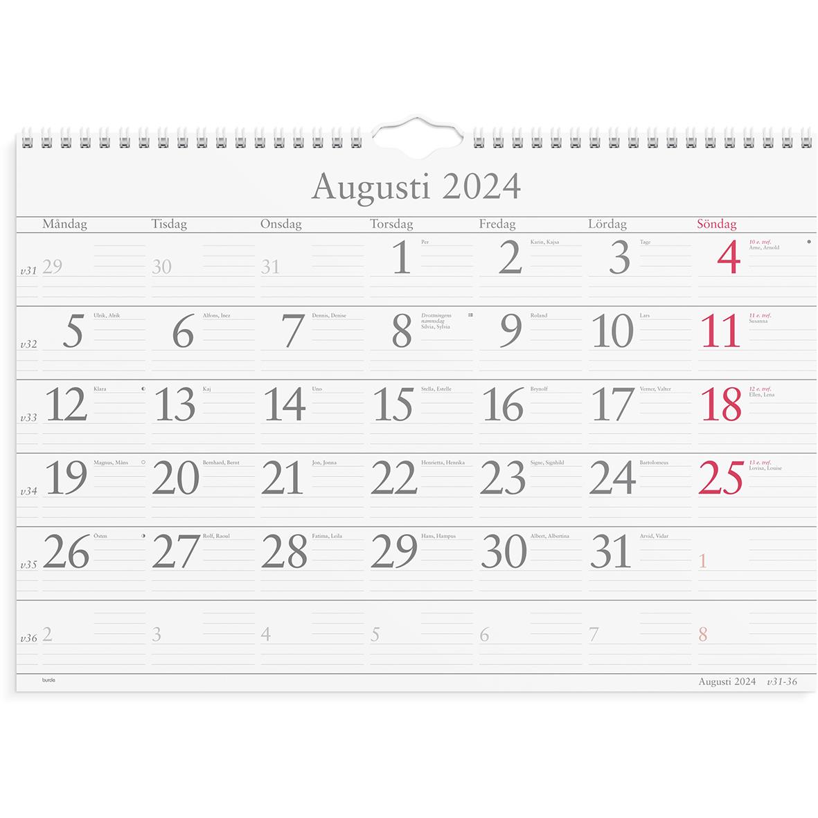 Väggkalender Burde 1700 Månadskalendern 2022 16030212_2