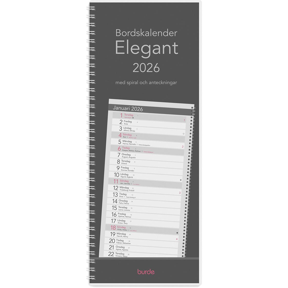 Almanacka Burde 1595 Bordskalendern Elegant med spiral 2023 16030249_1