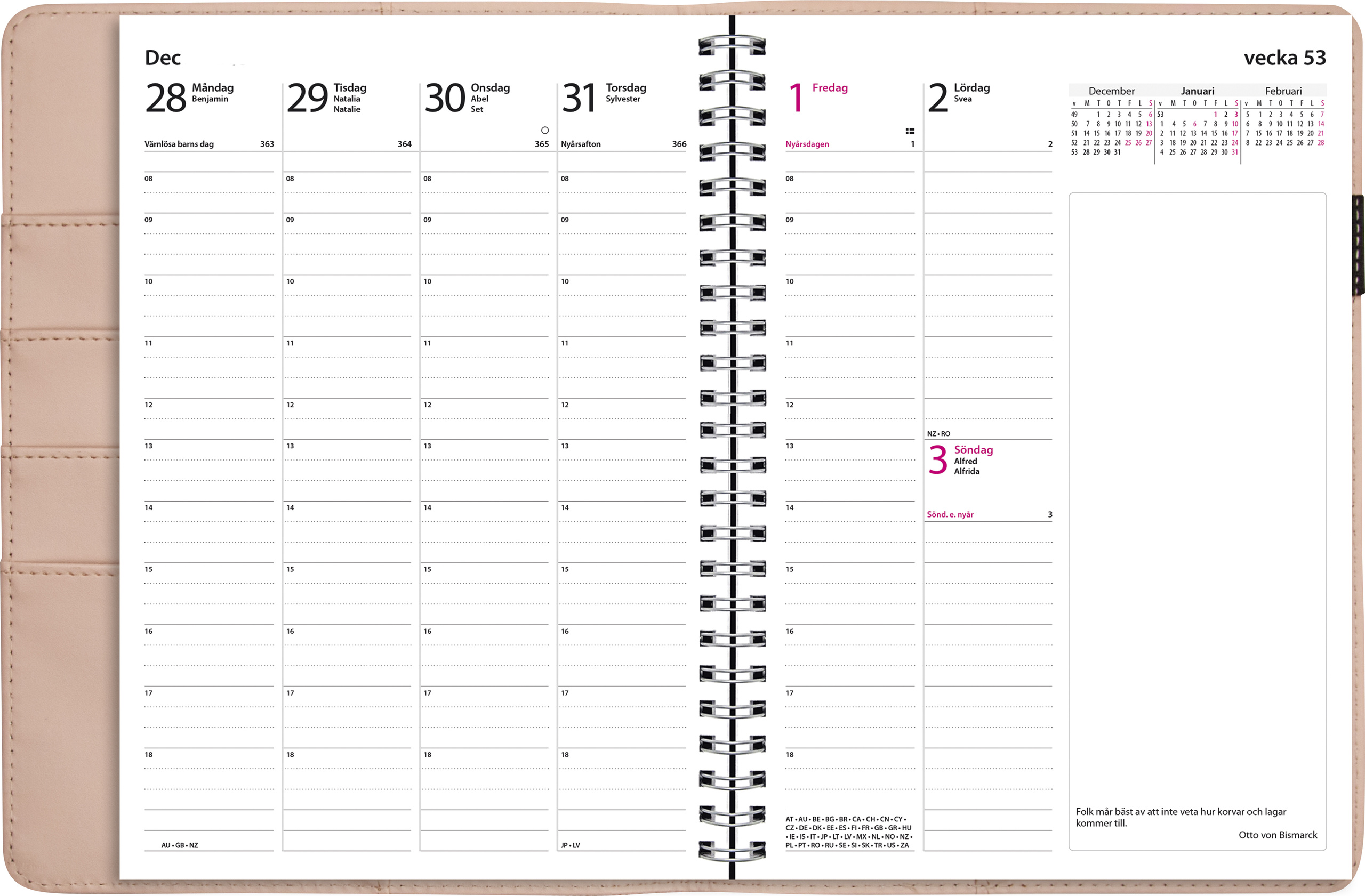 Almanacka 5740 Business Rosa konstläder 2021 16050616_3