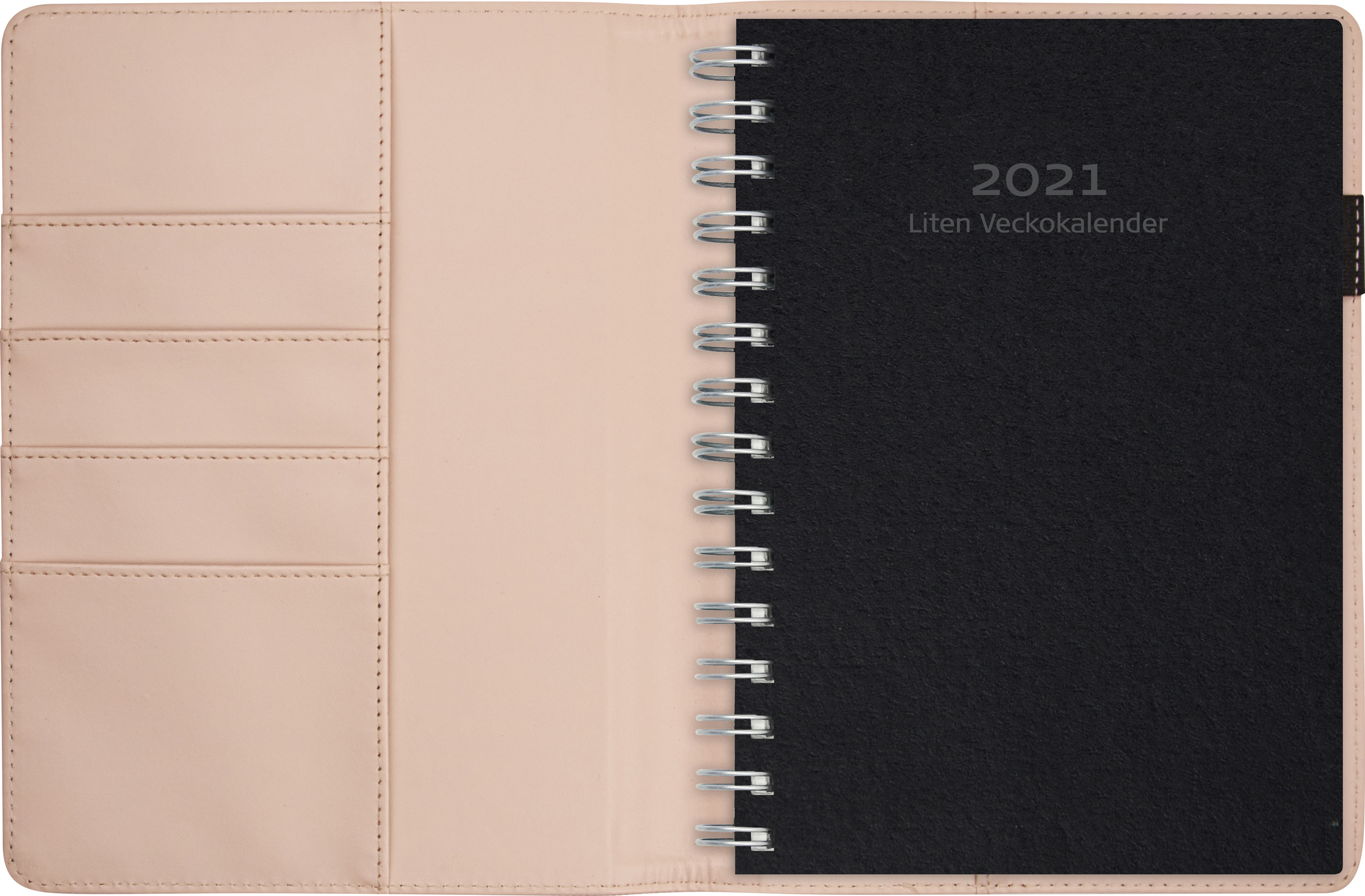 Almanacka 5750 Liten Veckokalender rosa konstläder 2021 16050617_2
