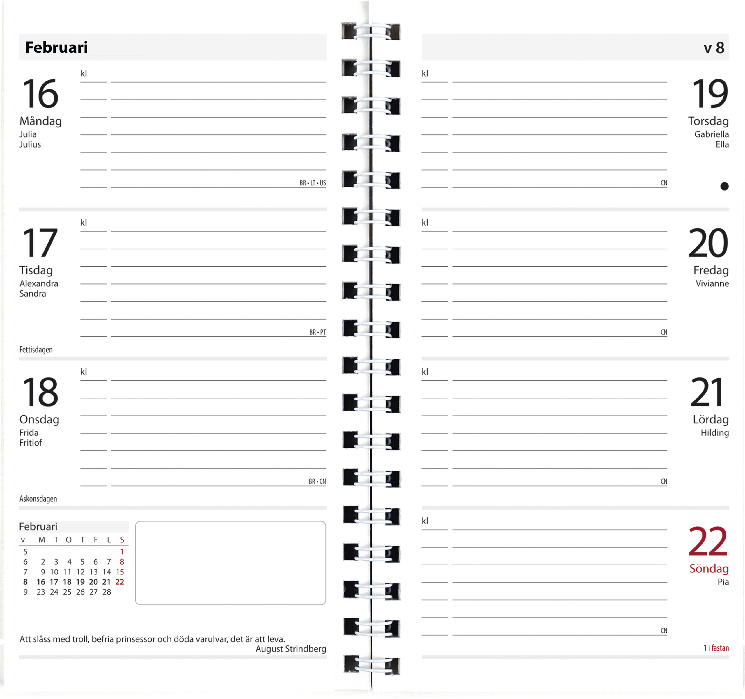 Systemkalender 4524 Planner 45 svart skinn 2021 16060051_4
