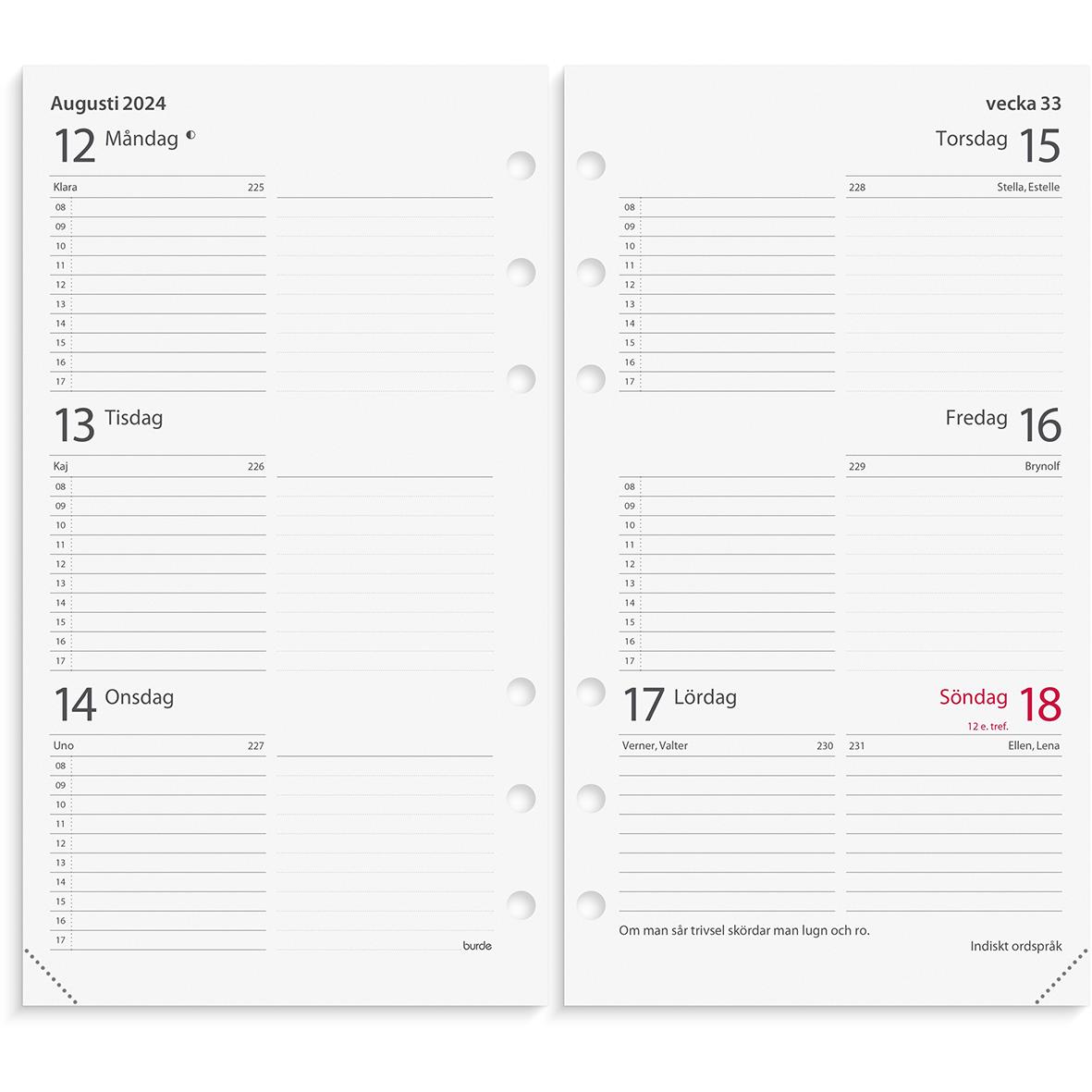 Almanacka 4619 Regent Systemkalender Blå konstläder 2021 16080101_3